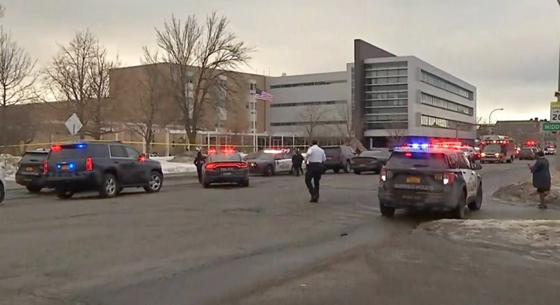 Heavy law enforcement presence was seen outside McKinley High School on Wednesday afternoon