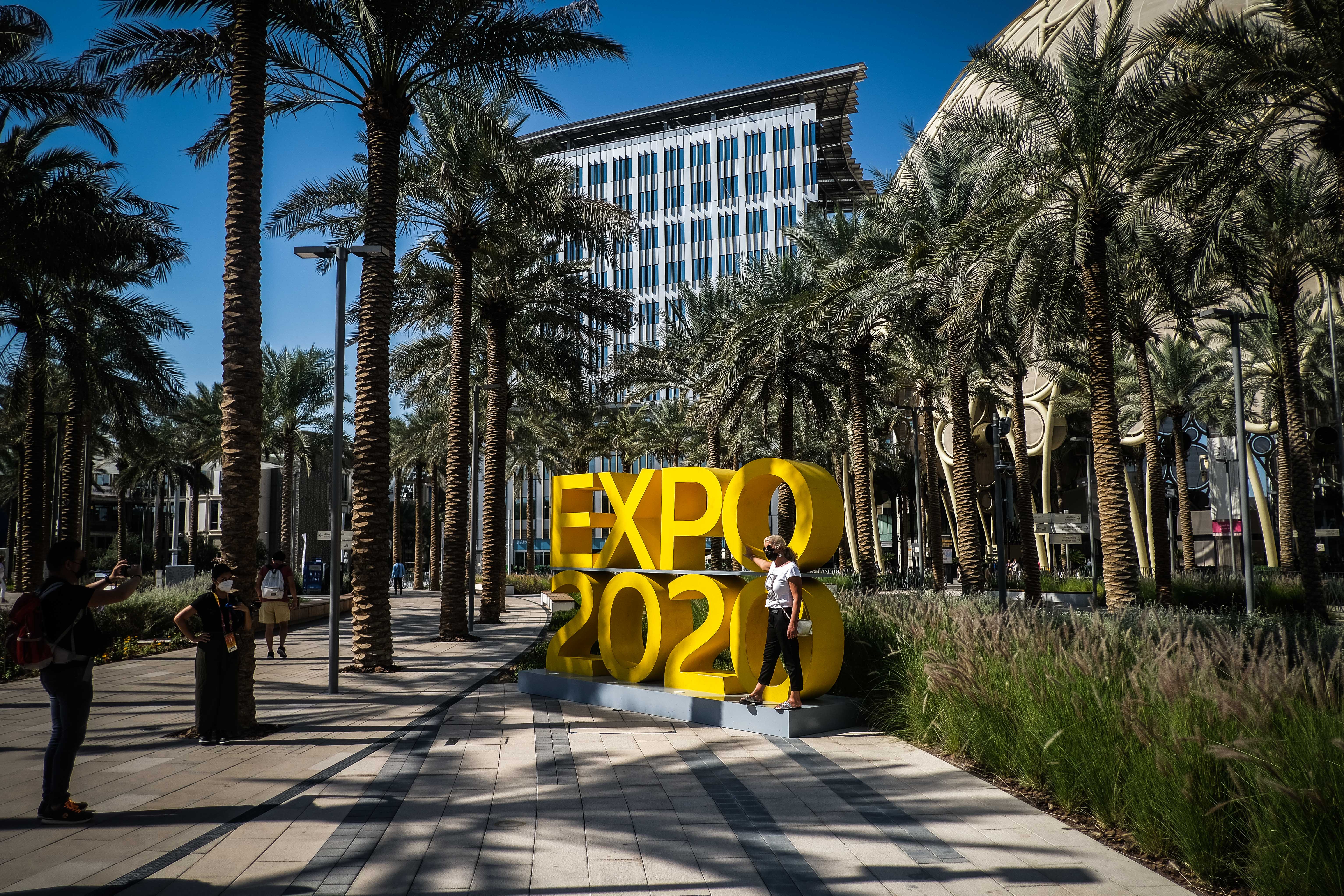 Visitors at the Sustainability District at Expo 2020 in Dubai