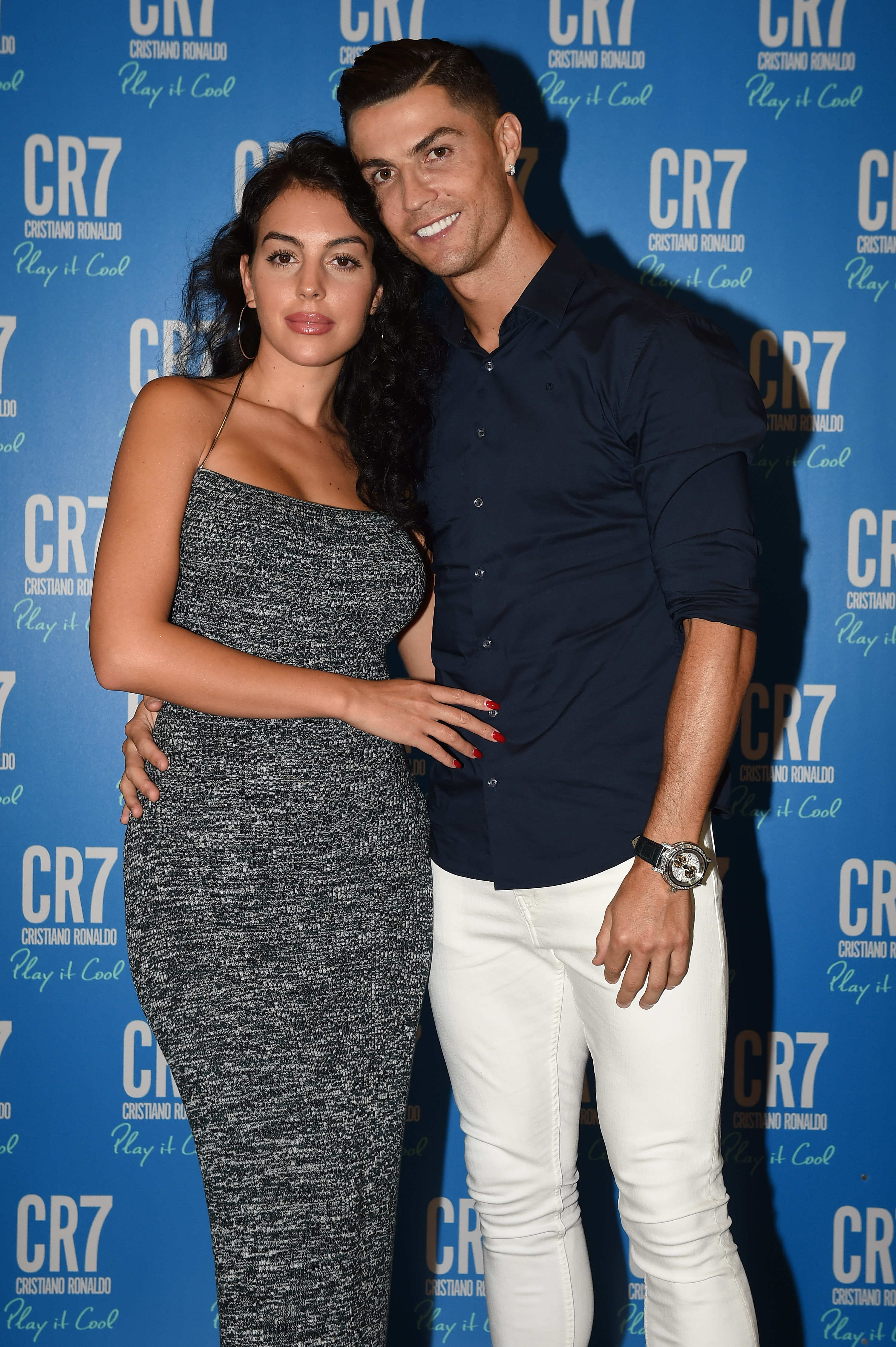 Georgina Rodríguez and Cristiano Ronaldo at an event on 12 September 2019 in Turin, Italy