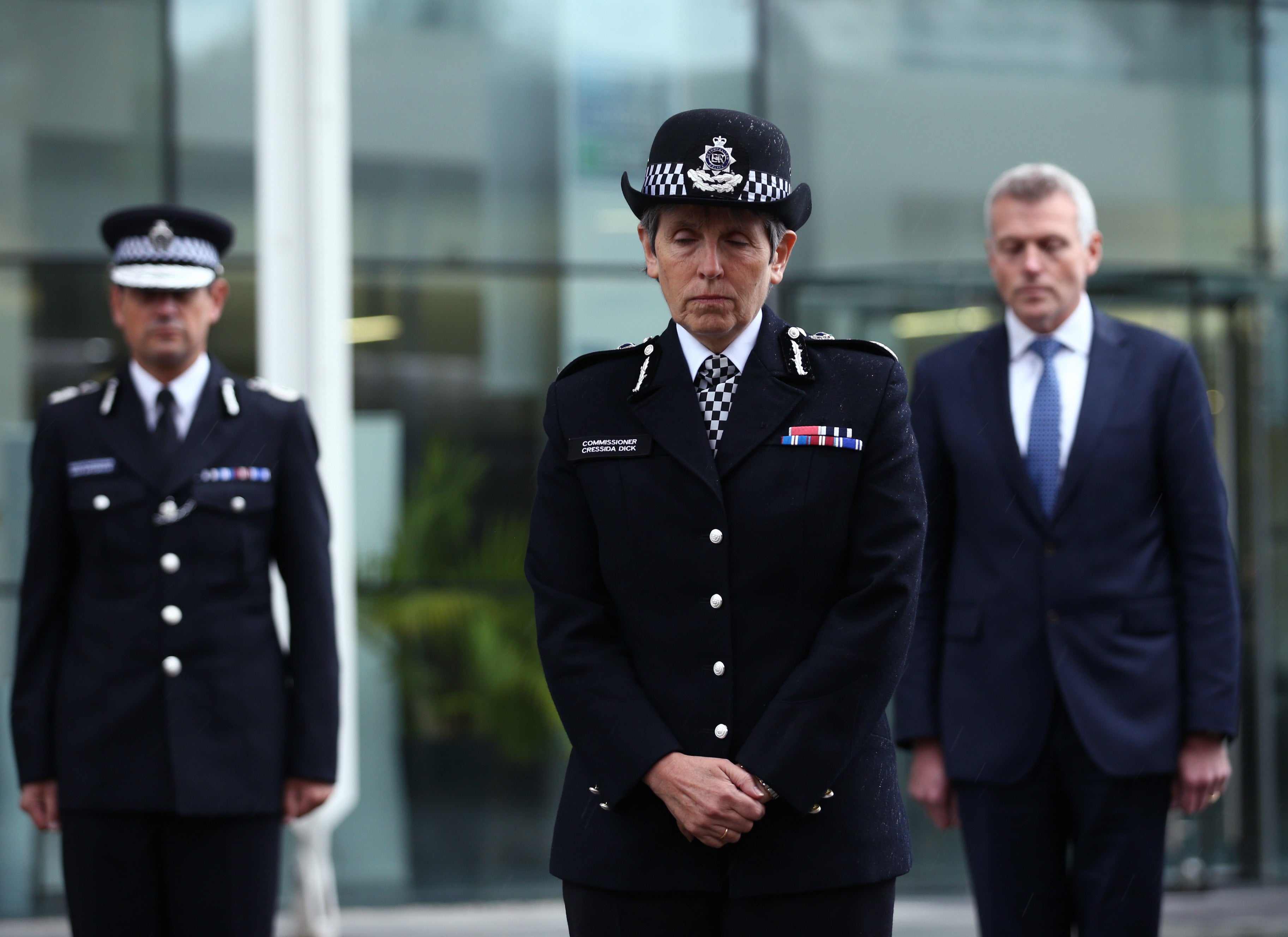 Nick Ephgrave, left, with Metropolitan Police commissioner Dame Cressida Dick, centre (Yui Mok/PA)