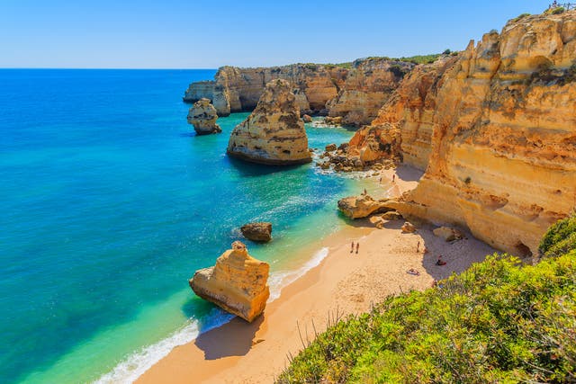 <p>Marinha Beach near Carvoeiro town, Algarve, Portugal</p>