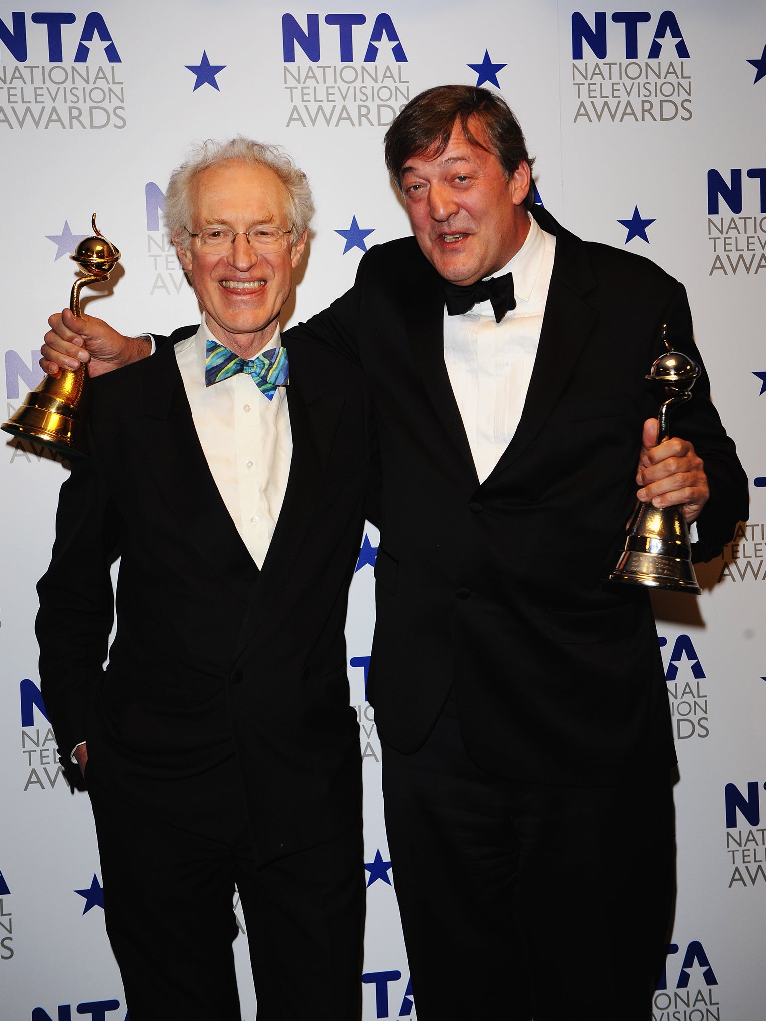 With Stephen Fry at the 2010 National Television Awards