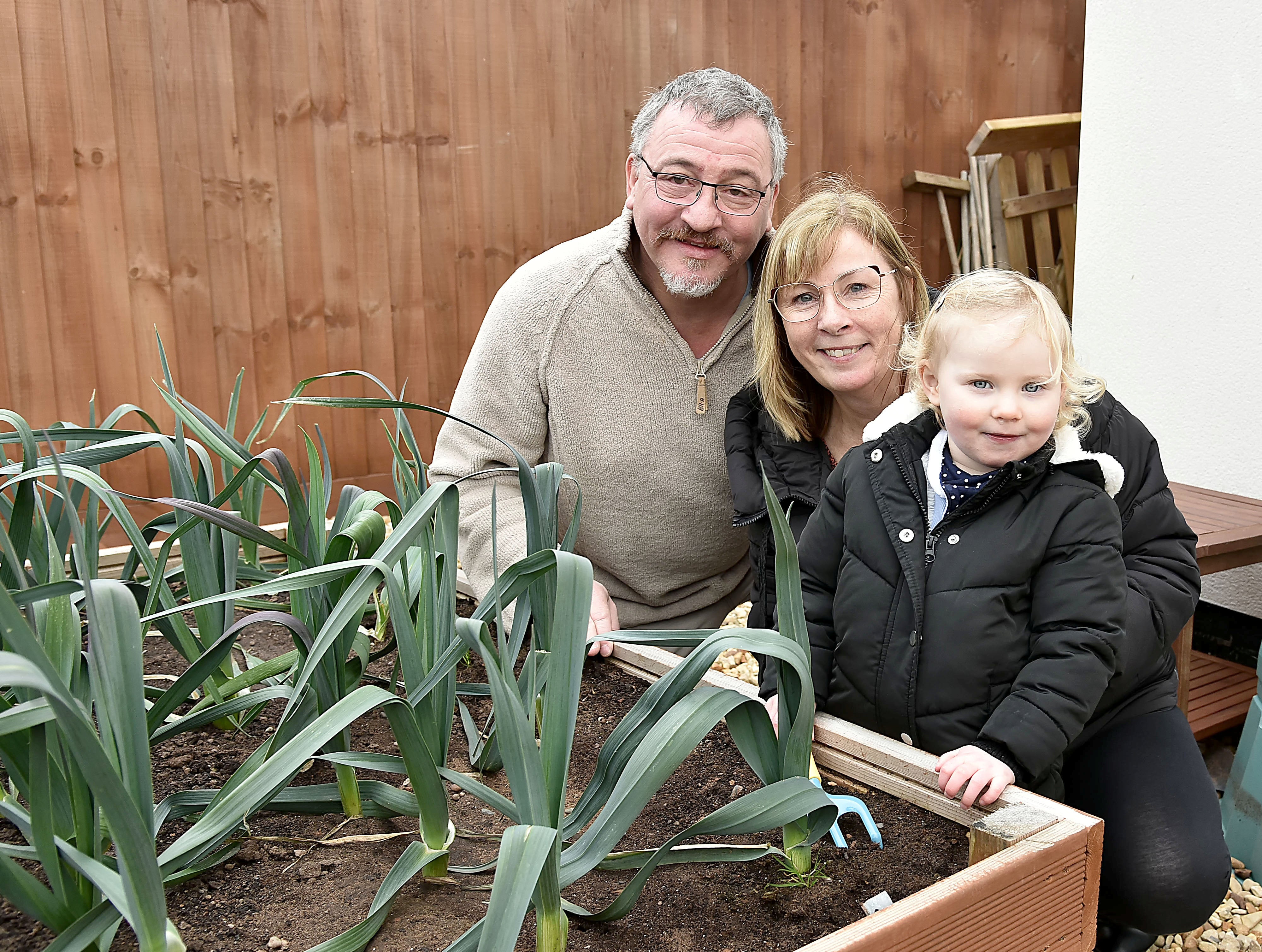 Lee and Kirstie Lawes with granddaughter Ella