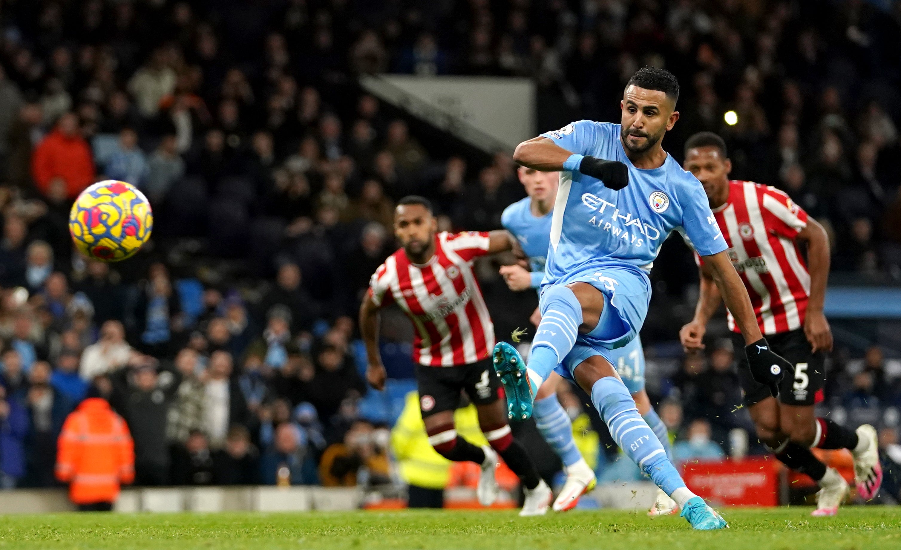 Riyad Mahrez has scored in seven successive games for City (Martin Rickett/PA)