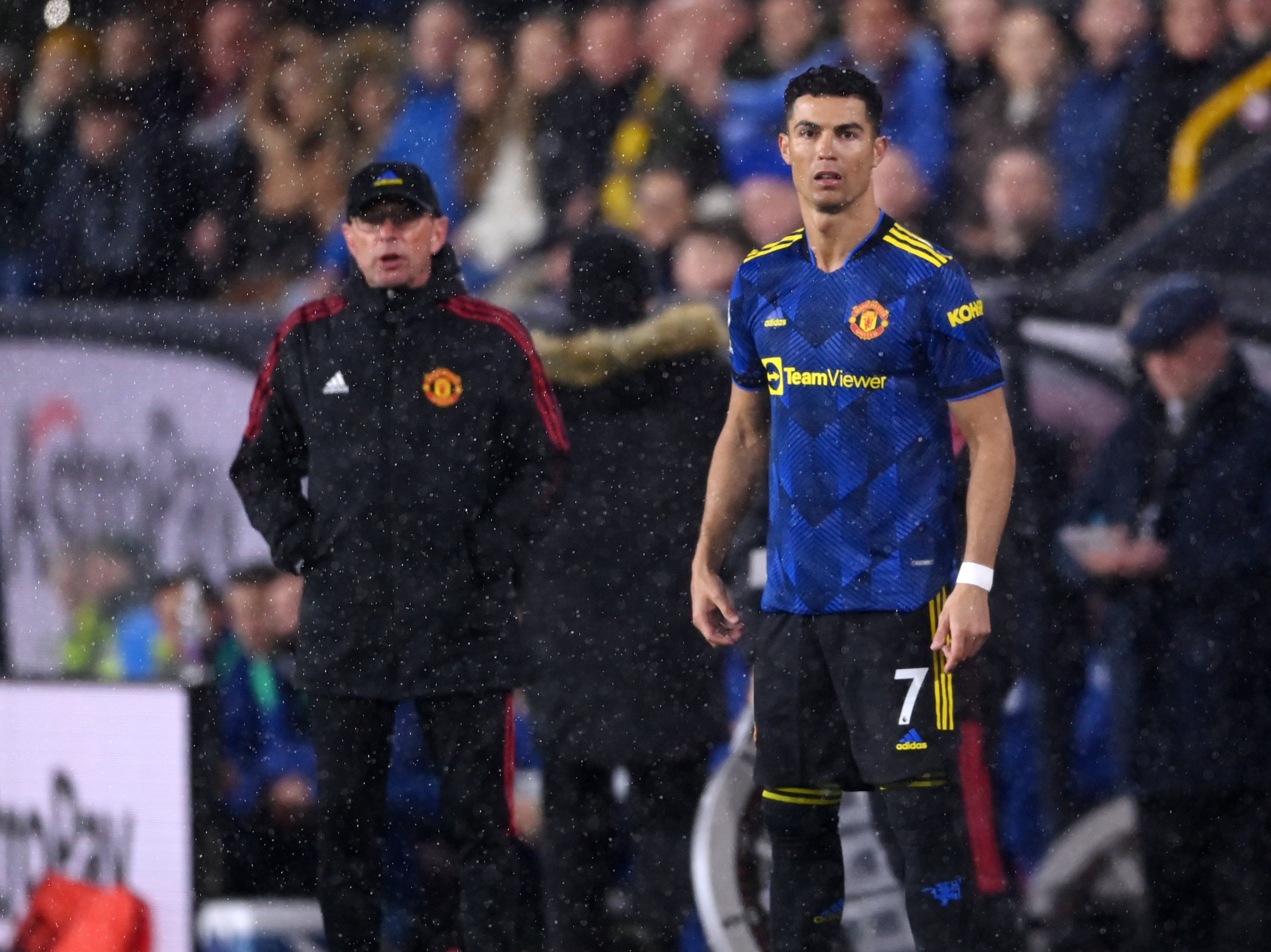 Manchester United manager Ralf Rangnick and Cristiano Ronaldo