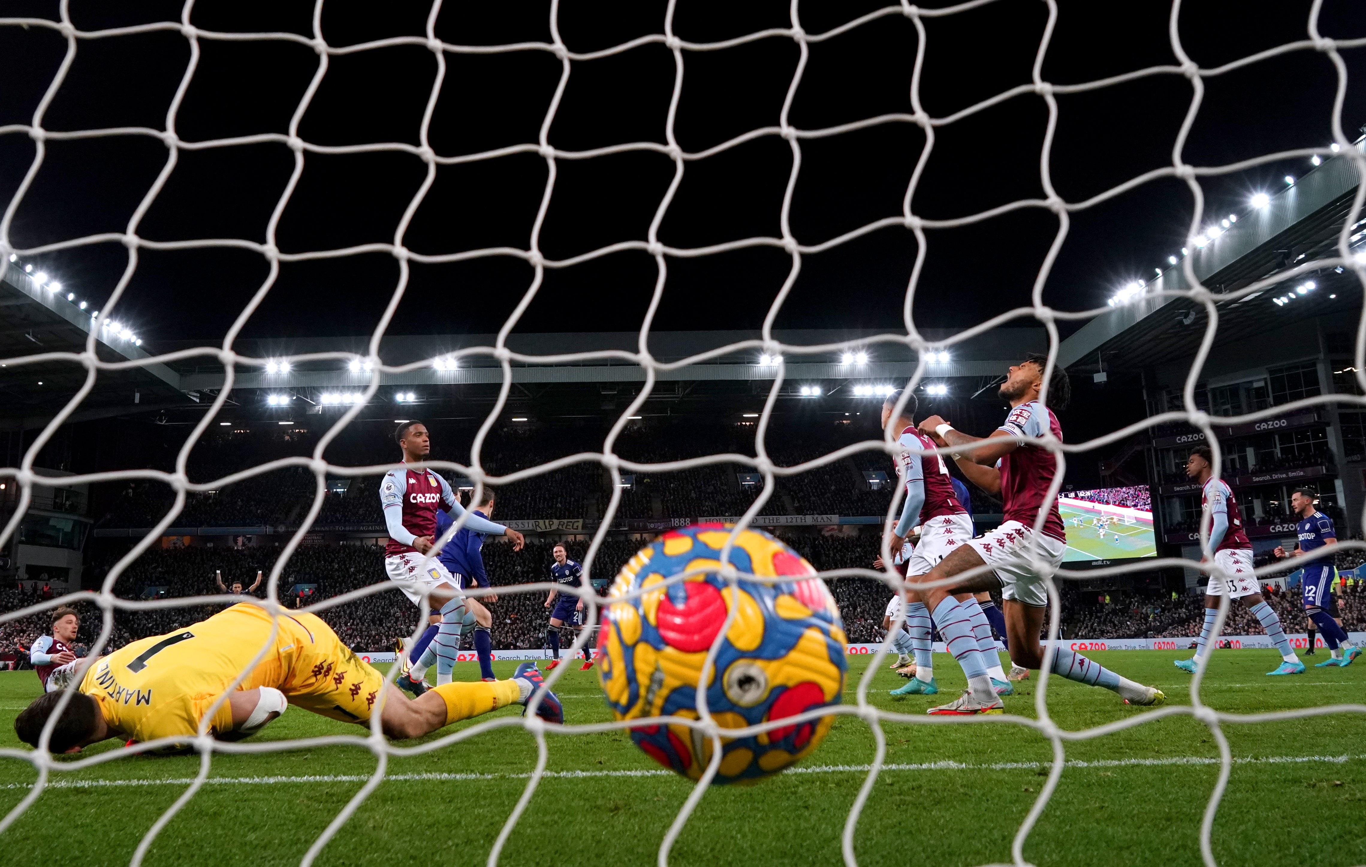 Aston Villa’s Tyrone Mings could not stop Diego Llorente’s equaliser (Nick Potts/PA)