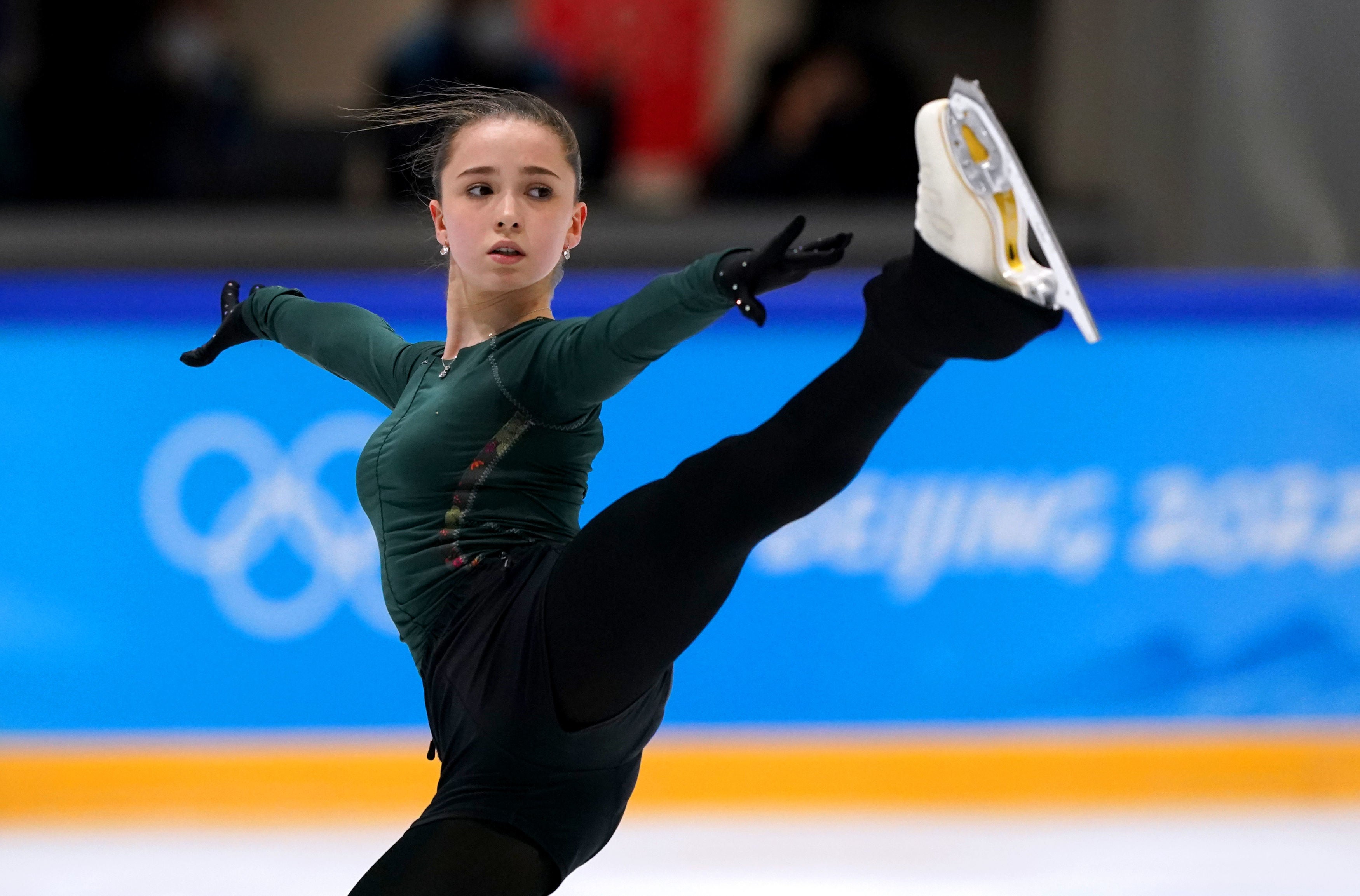 ROC's Kamila Valieva during a training session