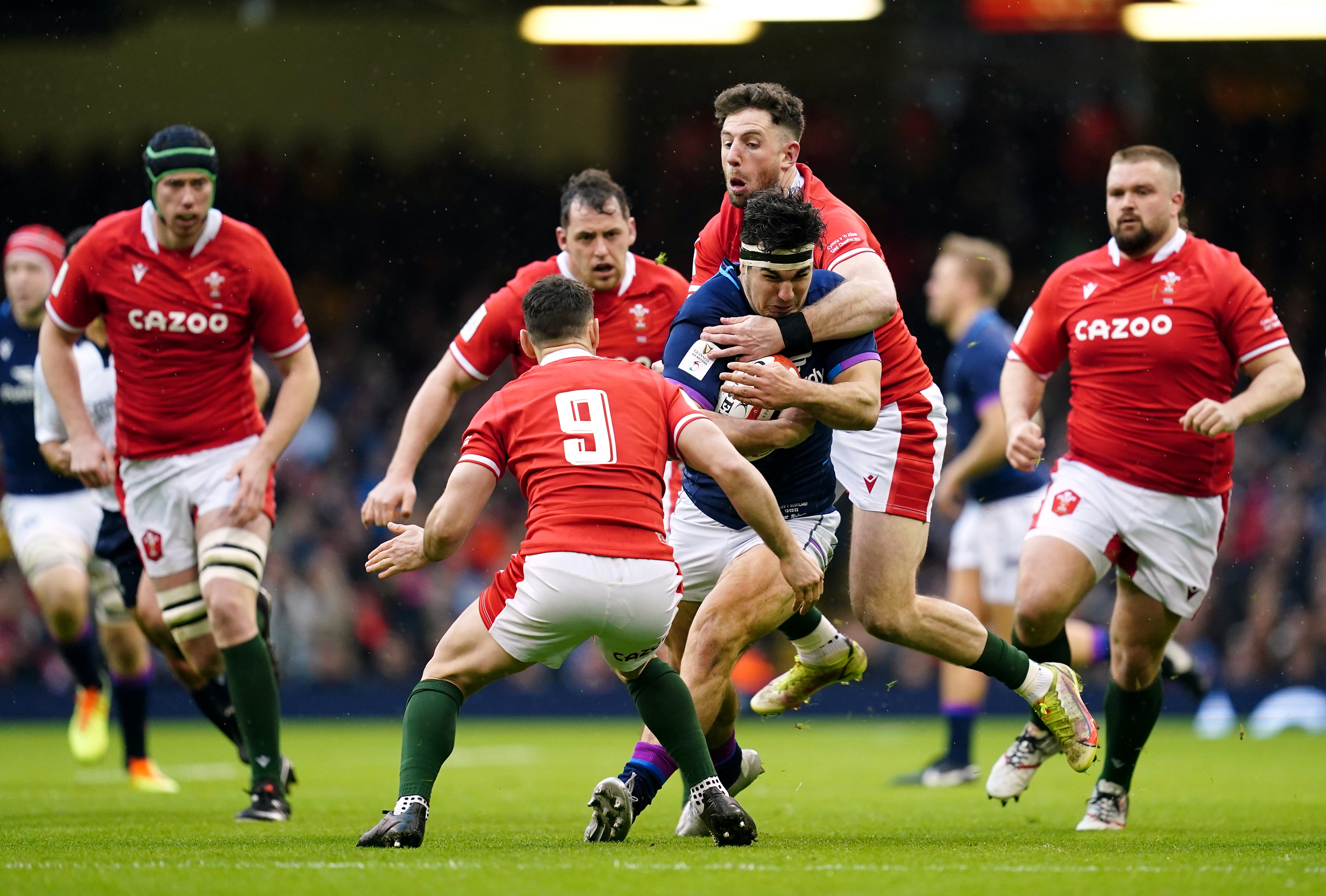 Stuart McInally (centre) rued Scotland’s discipline in Wales (David Davies/PA)