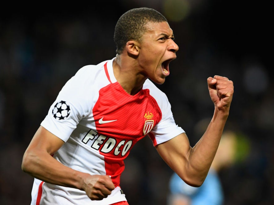 Kylian Mbappe scored as Monaco shocked Manchester City on away goals in 2017