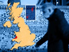 Latest Covid-19 case rates for UK local authority areas