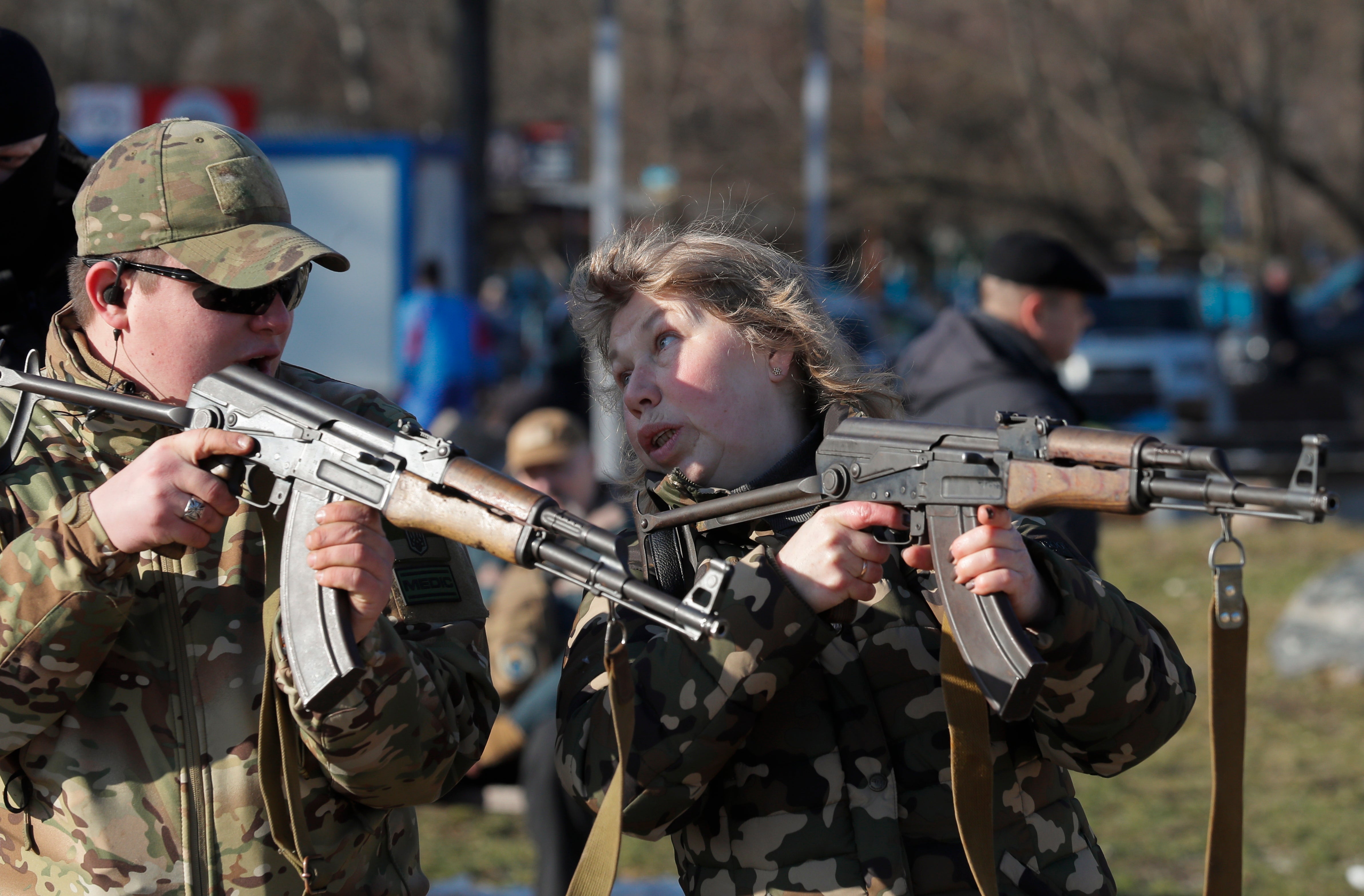 All manner of arms were on display as civilians got to grips with weaponary