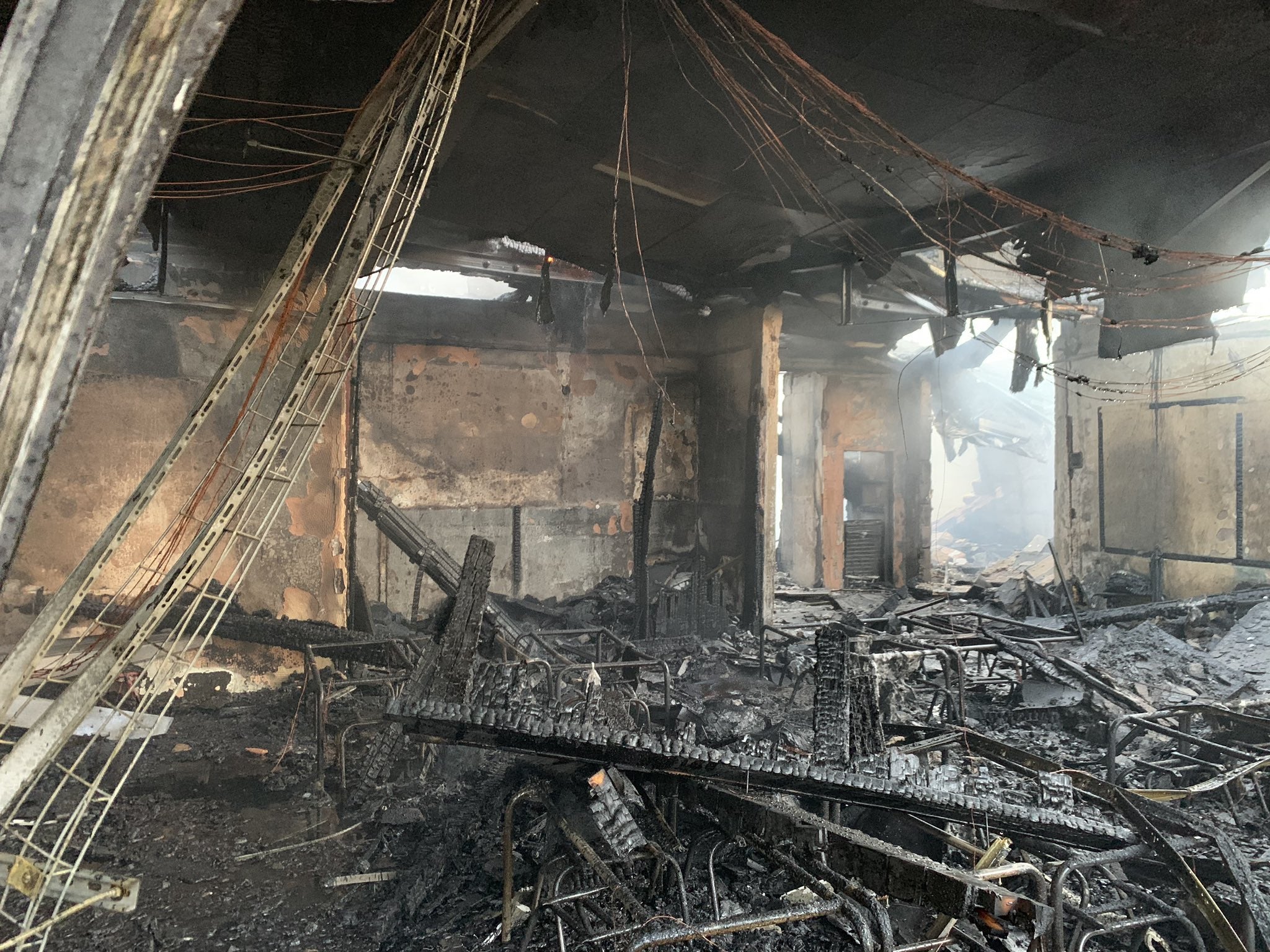 Damage caused by a blaze at Ravensdale Infant School (Derbyshire Fire and Rescue Service/PA)