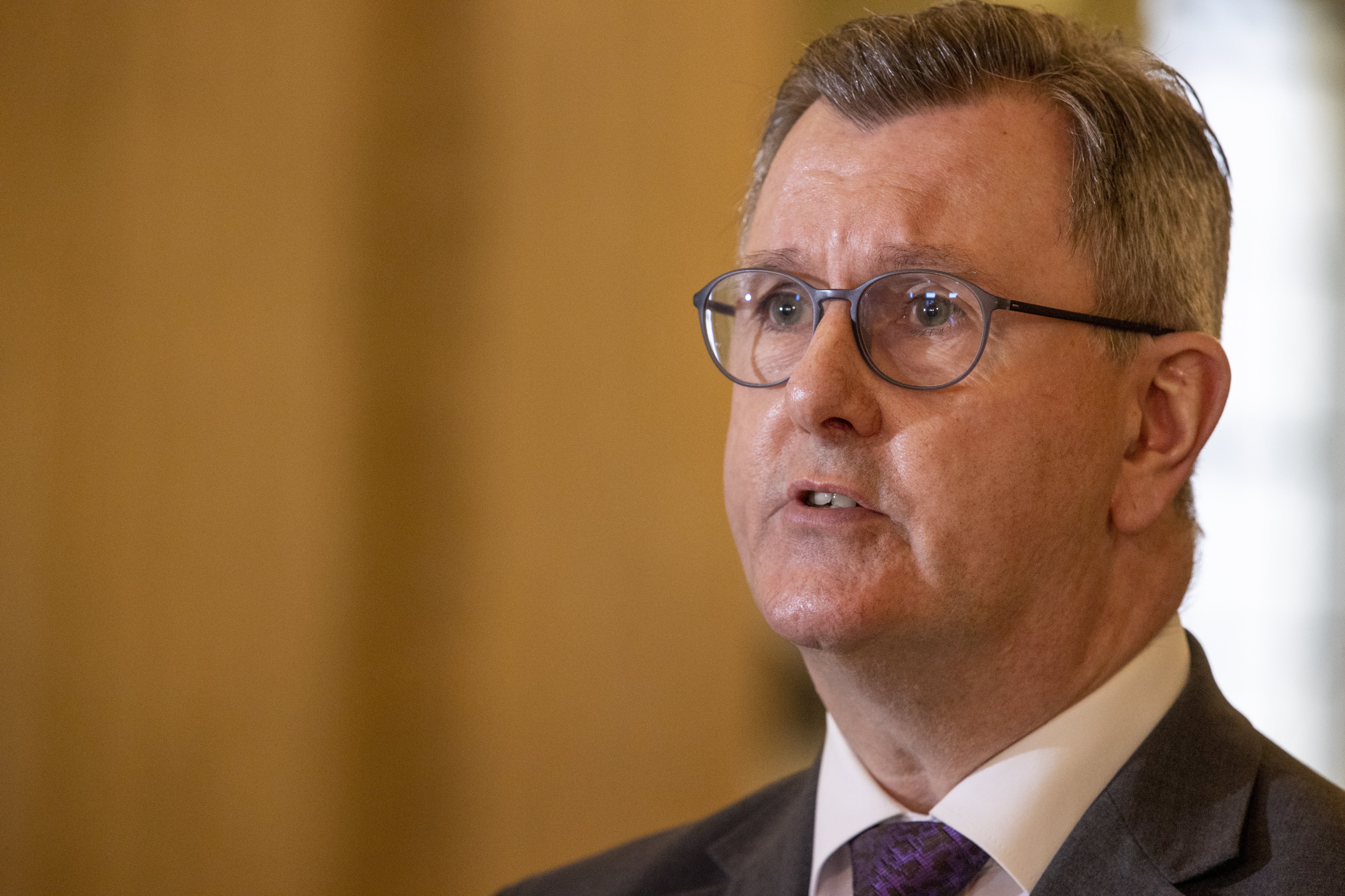 DUP leader Sir Jeffrey Donaldson MP has insisted the Northern Ireland Protocol will be an important issue in the Stormont elections (Liam McBurney/PA)