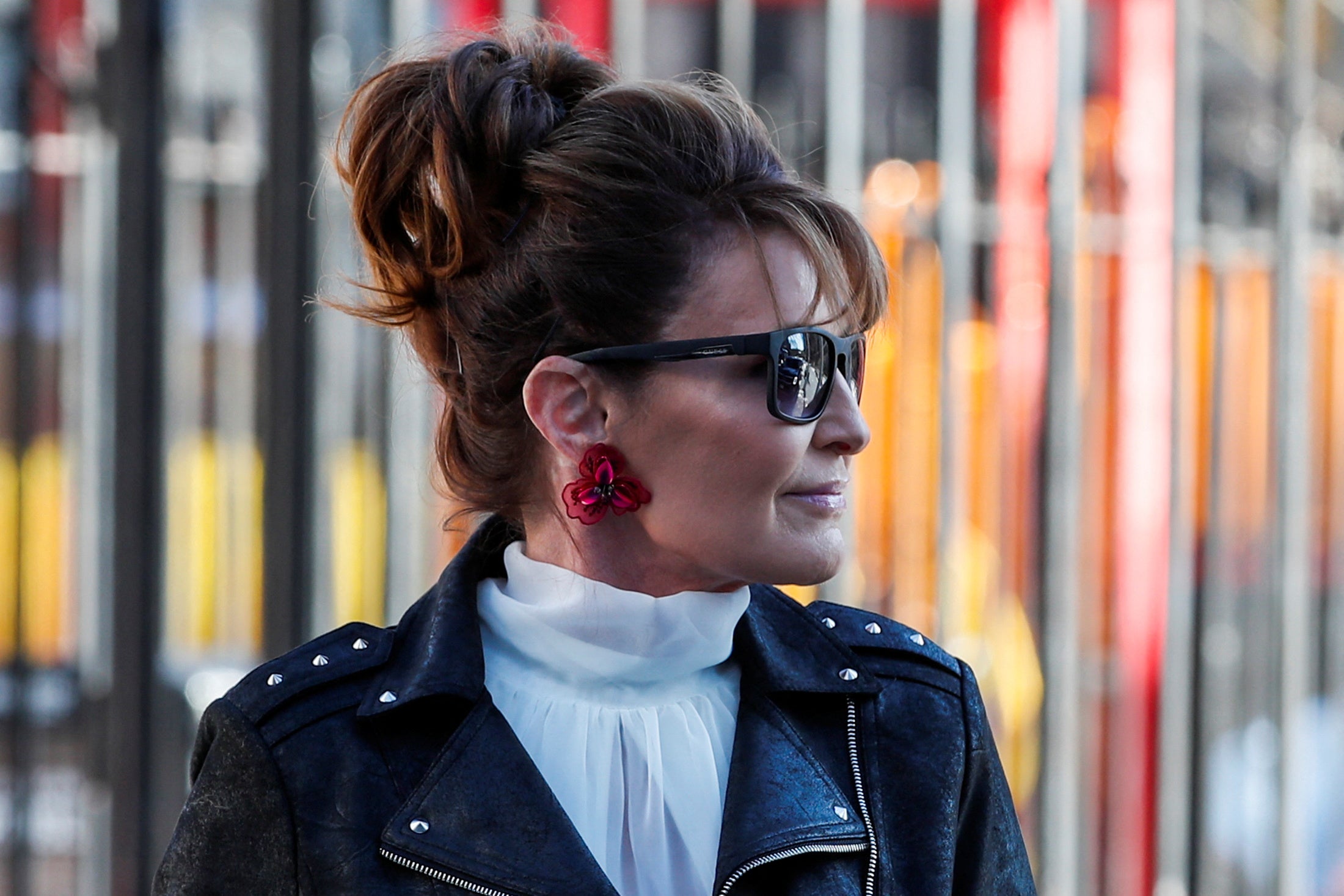 Sarah Palin arrives at US District Court in Manhattan on 14 February