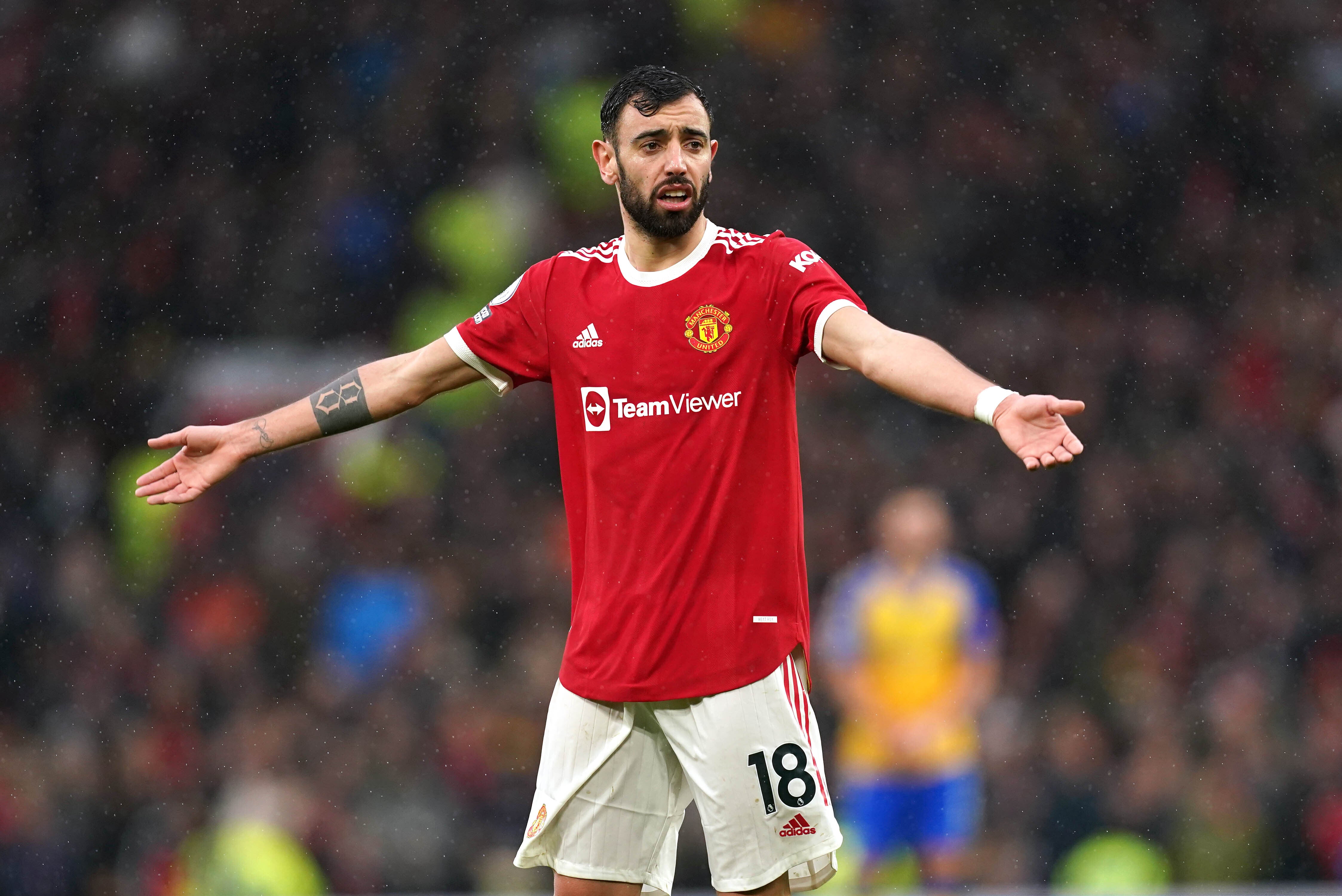 Bruno Fernandes and his Manchester United team-mates were left deflated following a home draw with Southampton (Martin Rickett/PA)