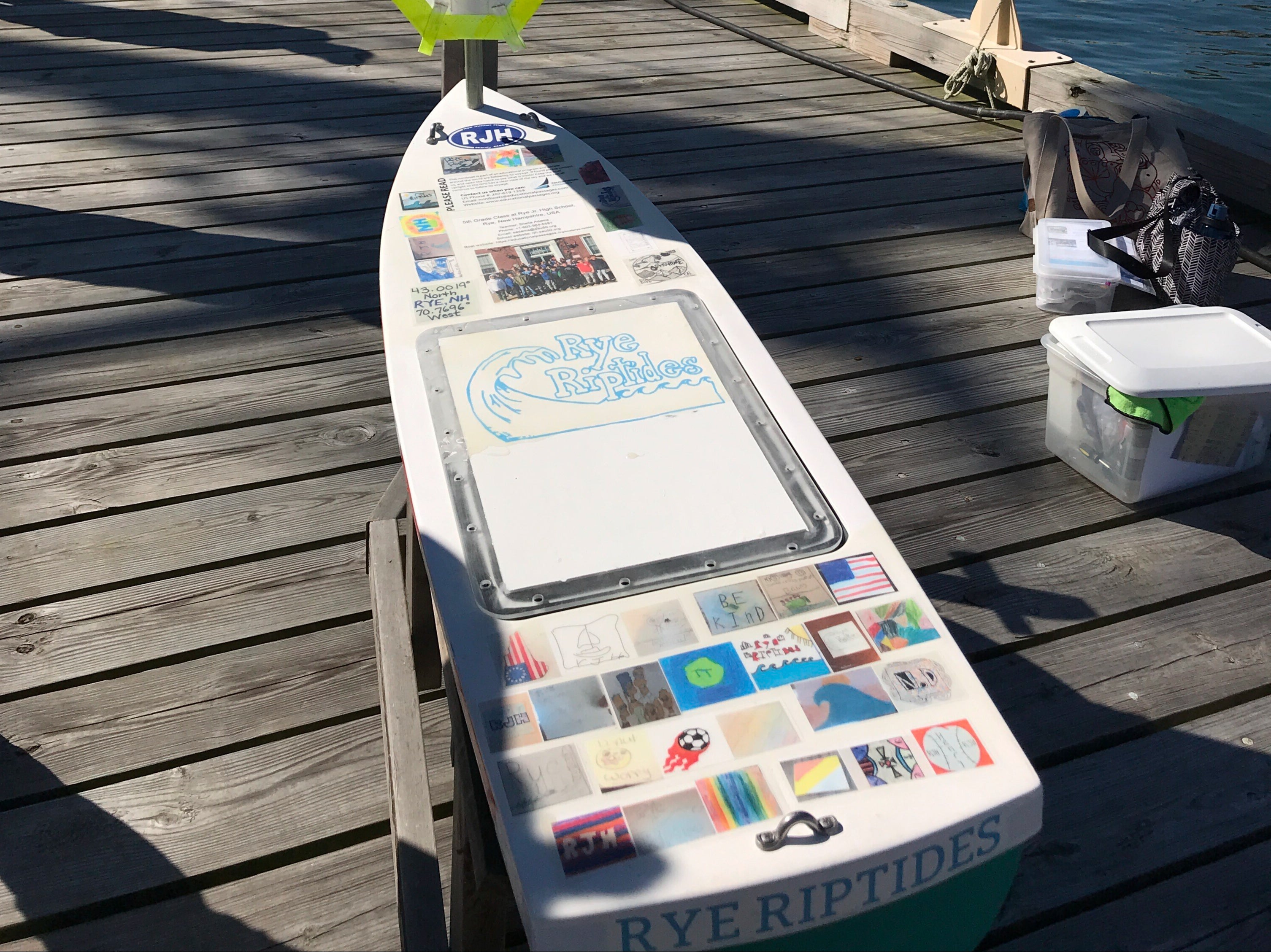 The 6ft-long boat was launched by New Hampshire middle school students in October 2020