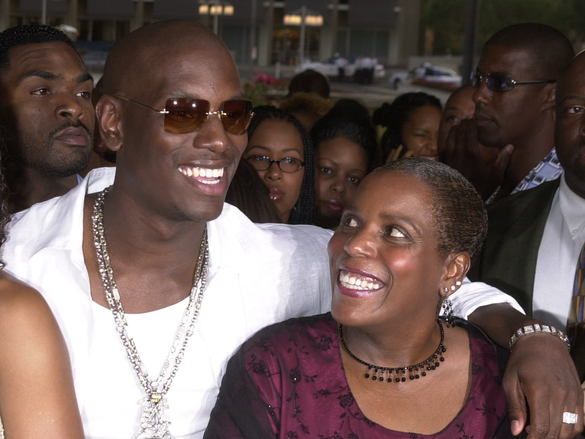 Tyrese Gibson and his mother Priscilla at the ‘Baby Boy’ premiere in 2001