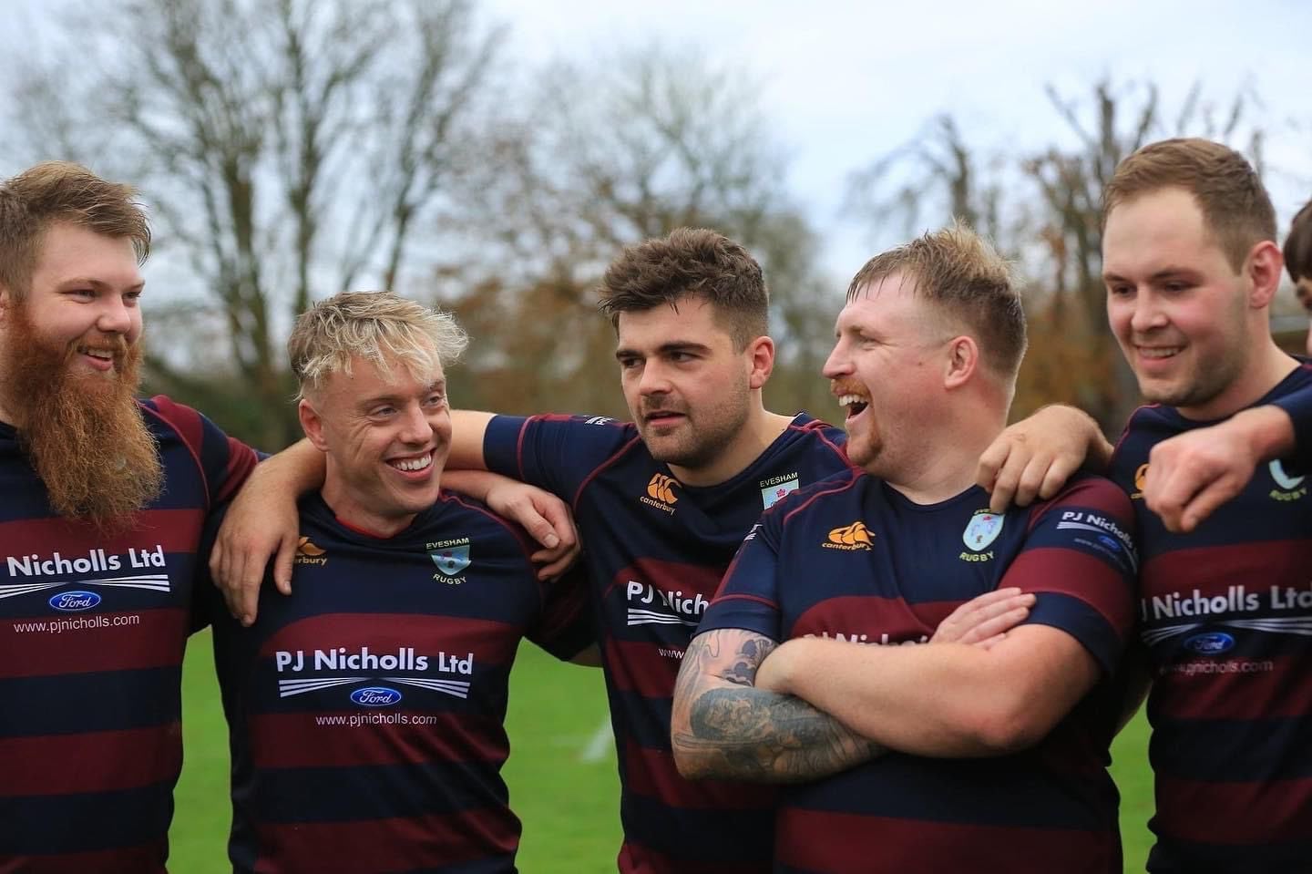 Jack Jeffrey (second left) with Evesham teammates