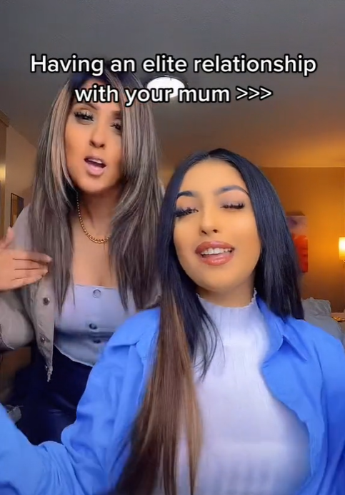 Mahek Bukhari seen posing for a video with her mother on TikTok