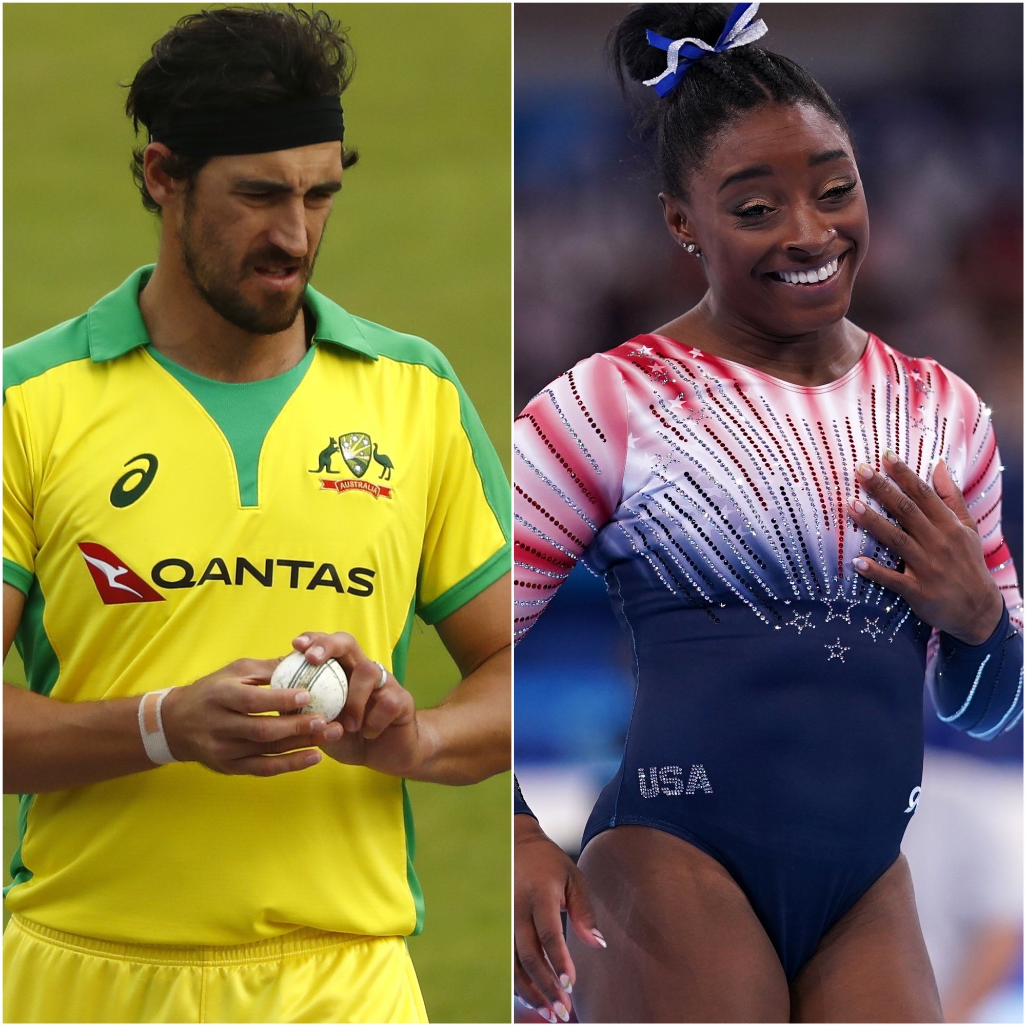 Mitchell Starc and Simone Biles (Jason Cairnduff/Mike Egerton/PA)