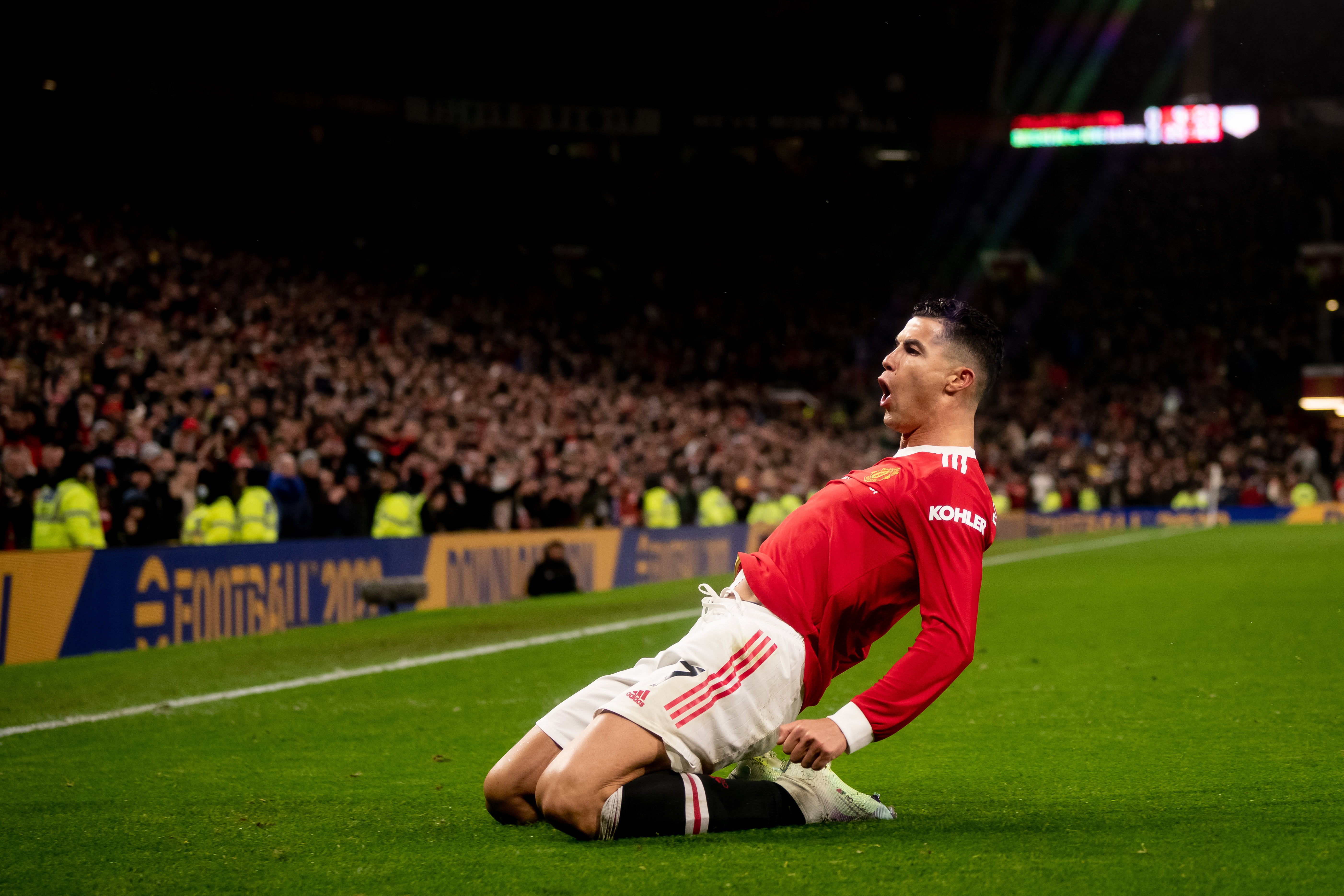 Cristiano Ronaldo opened the scoring to ease Manchester United’s concerns after a poor first half