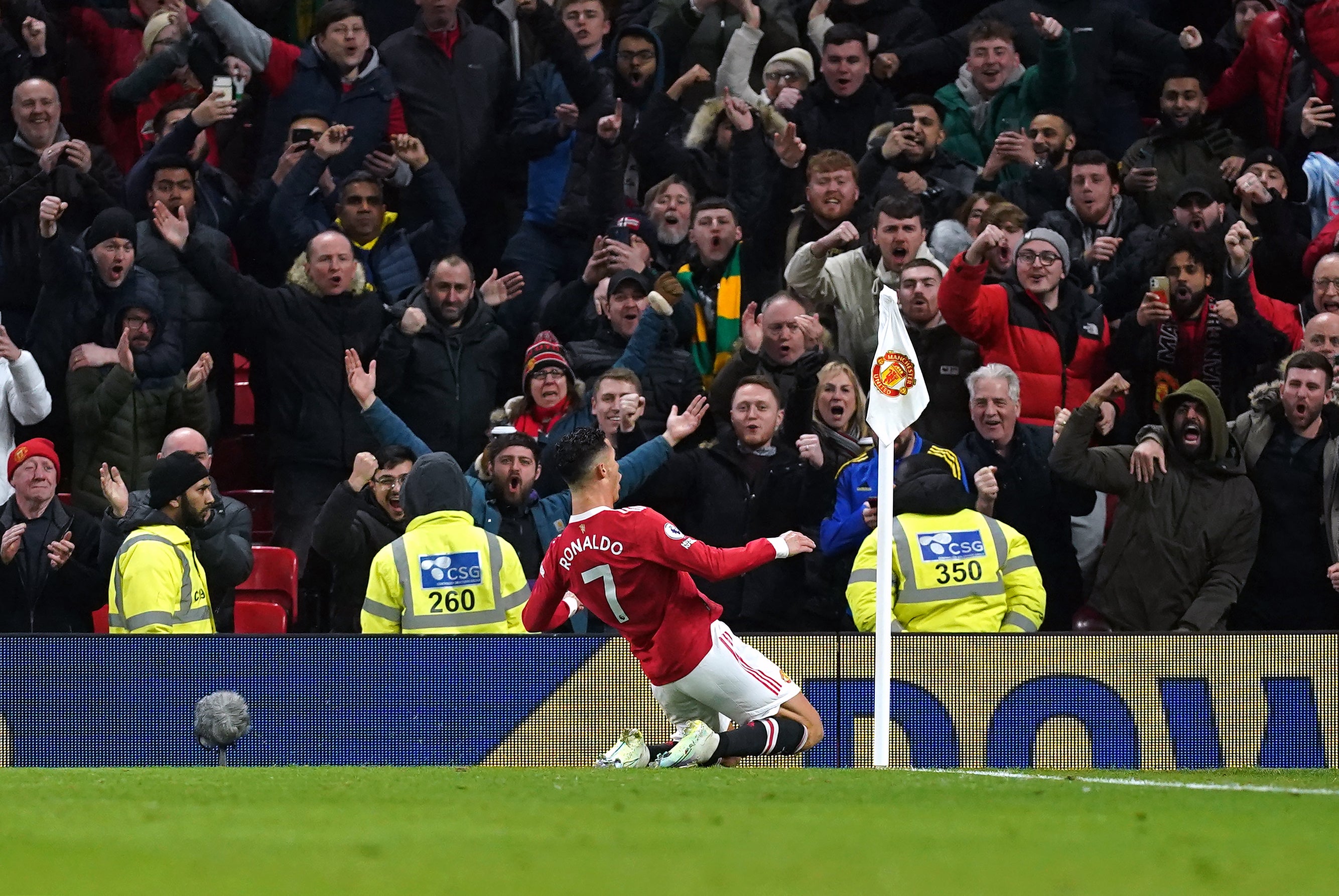 Ralf Rangnick praised Cristiano Ronaldo who ended his goal drought against Brighton (Martin Rickett/PA)