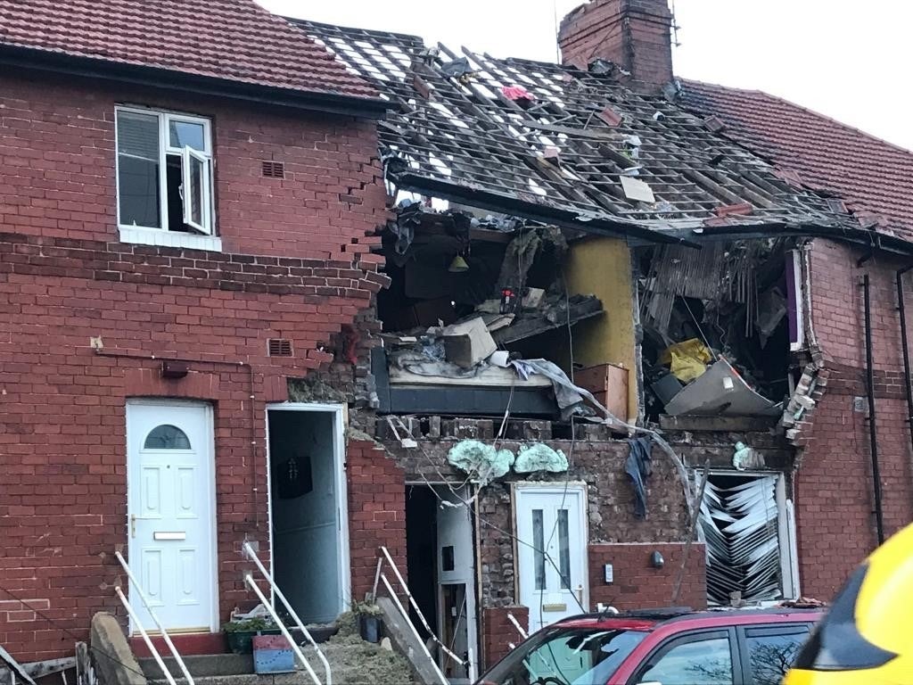 A property on Whickham Street, Sunderland has been destroyed in a suspected gas explosion