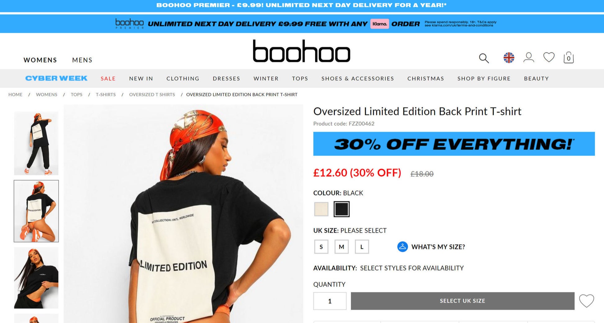 A Boohoo ad which has been banned following complaint about objectifying women