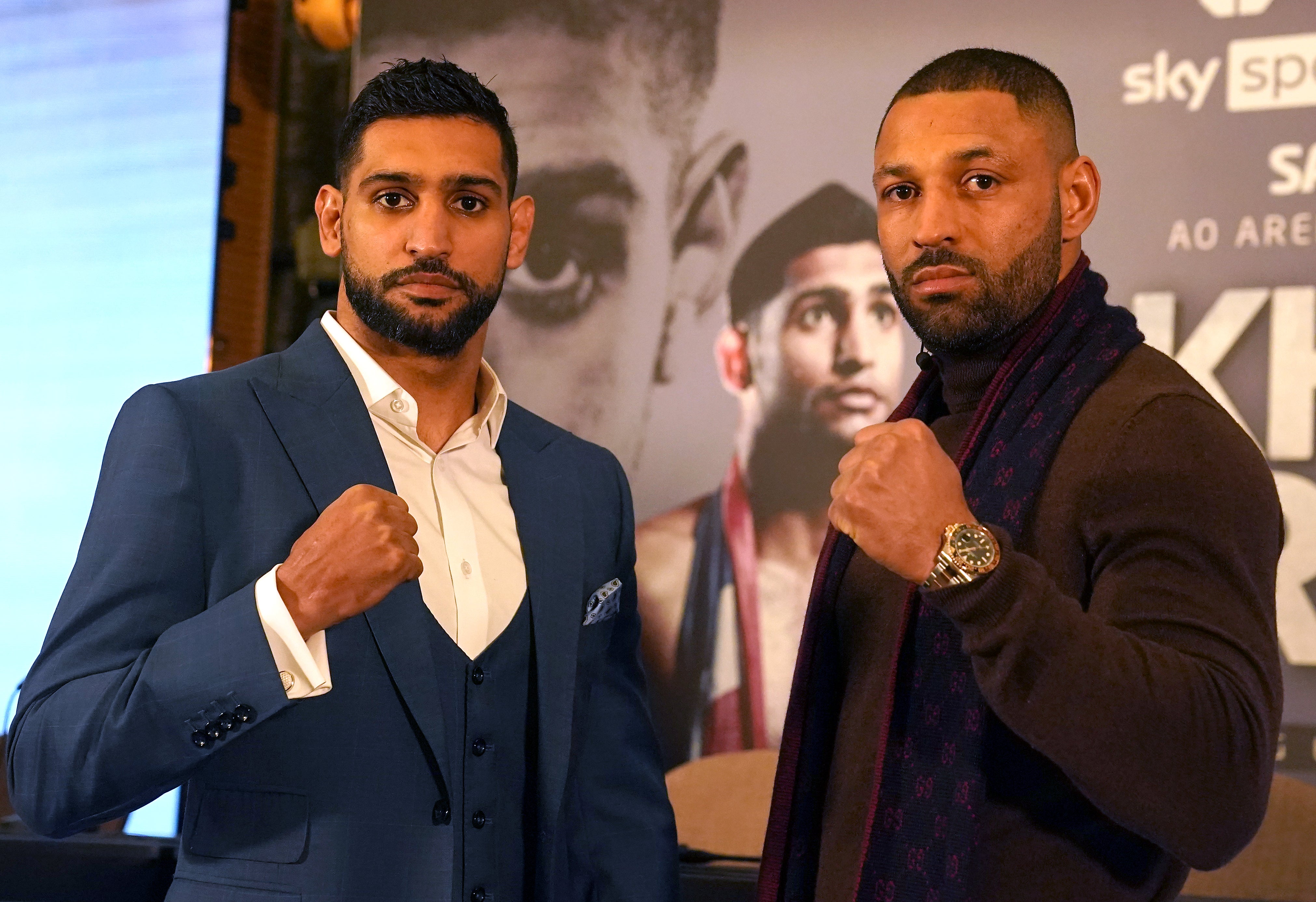 Better late than never for fans of Khan, left, and Brook (Steve Parsons/PA)