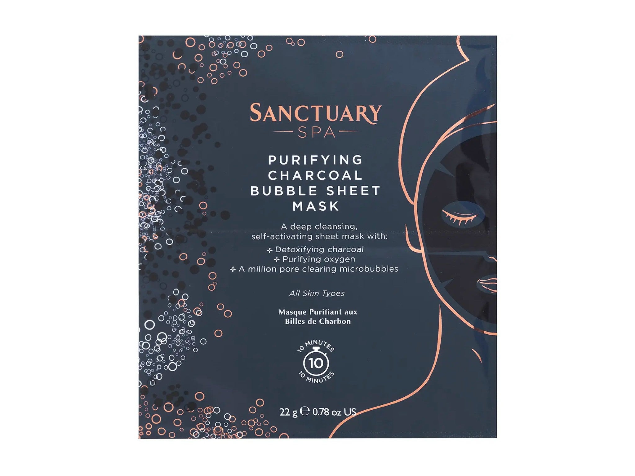 Sanctuary Spa charcoal bubble sheet mask indybest