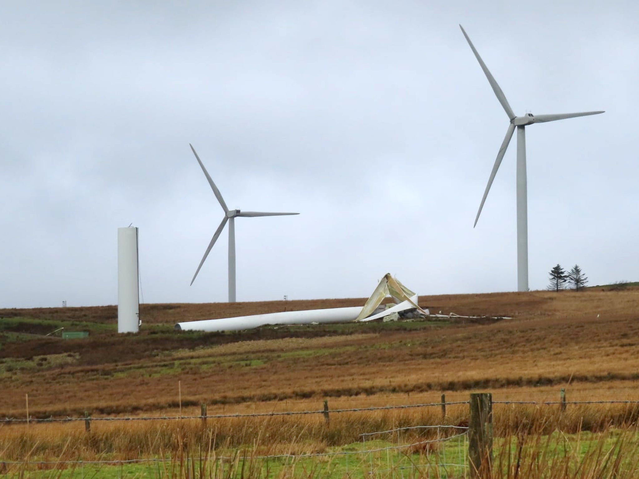 The £20m turbine, which was double the height of Nelson's Column, snapped apart in the wind