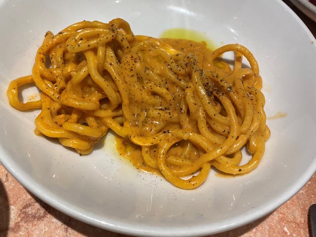 Brown crab cacio e pepe at manteca