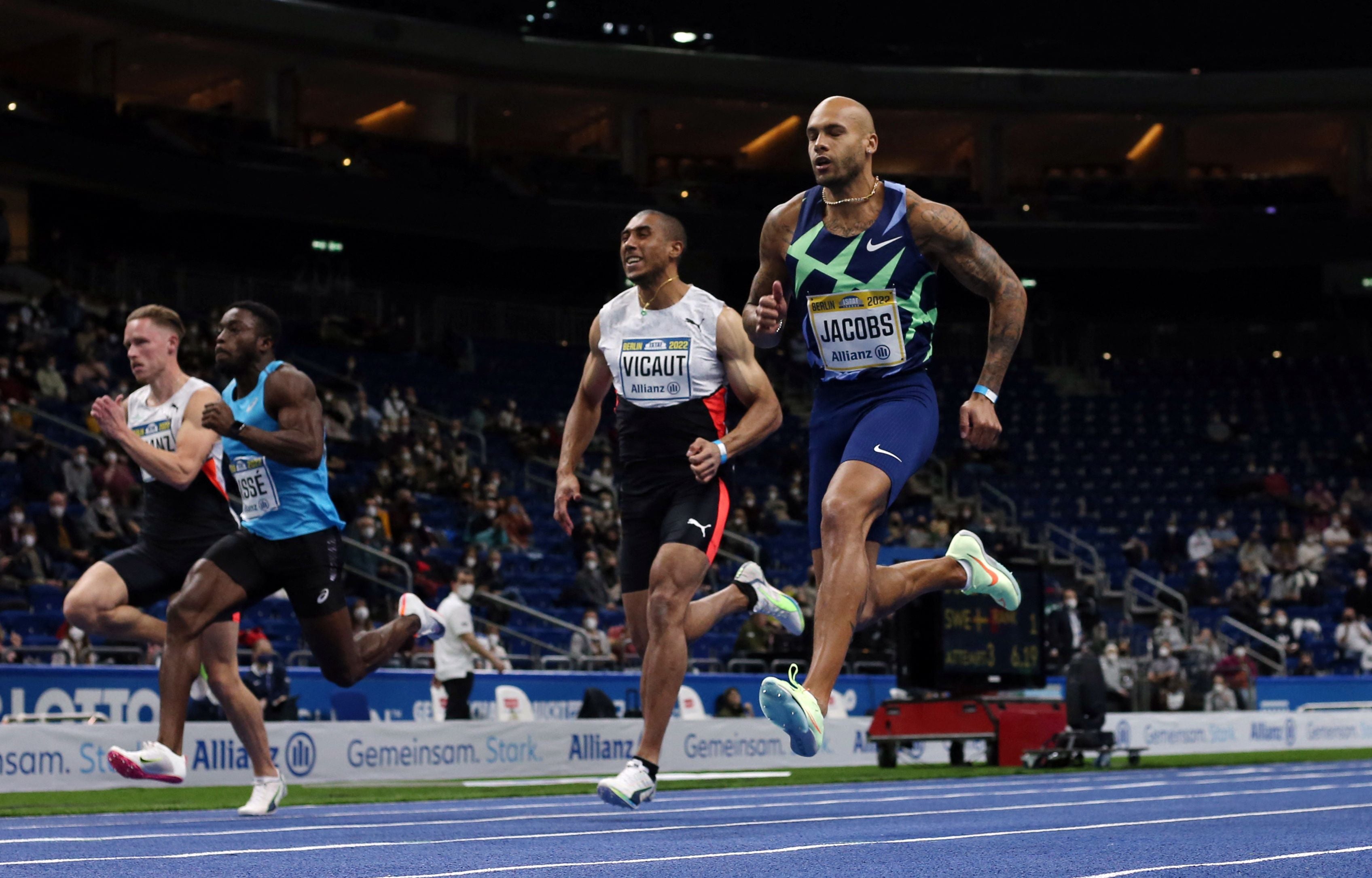 Marcell Jacobs glides to victory in the men’s 60m final in Berlin