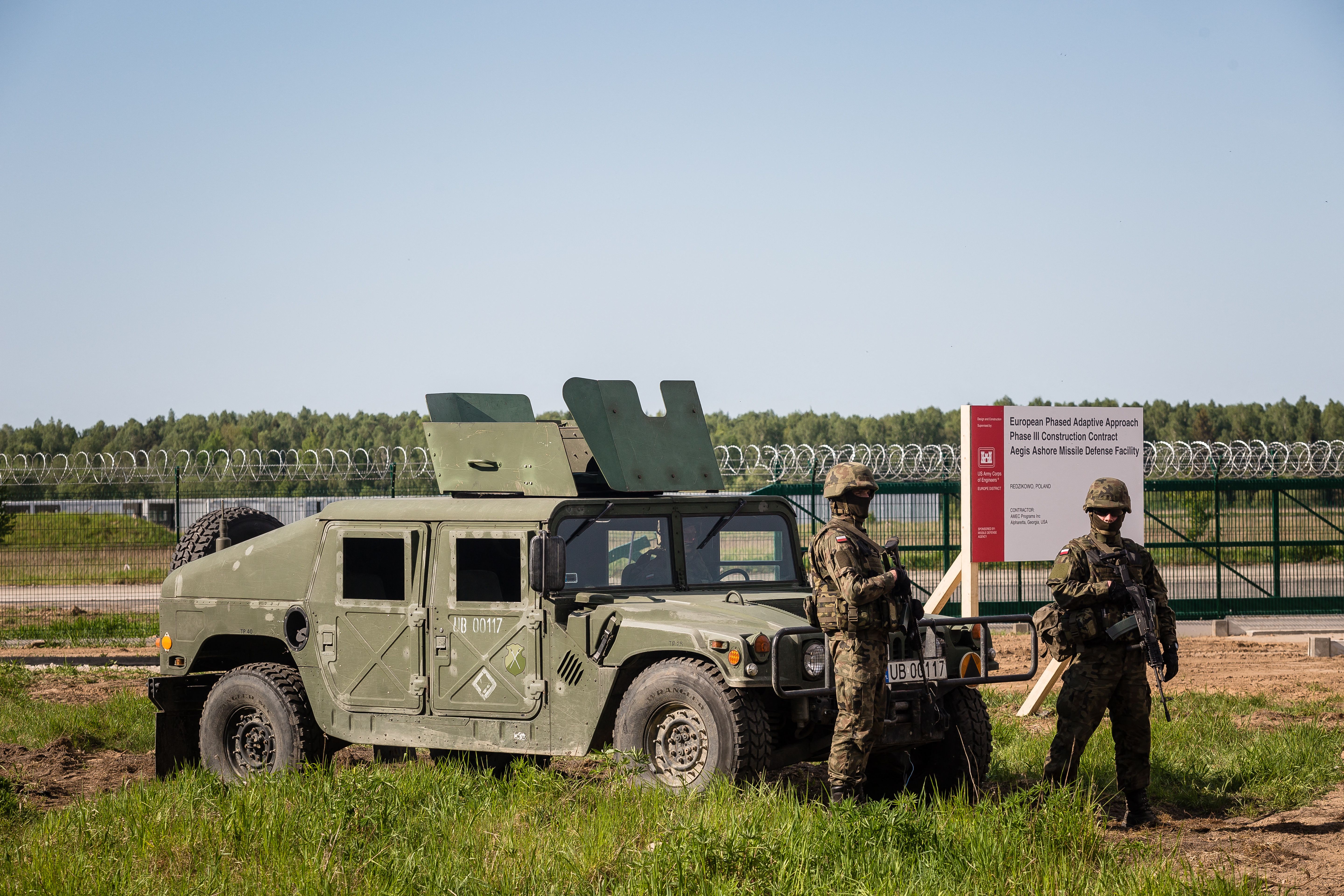 Soldiers at the American Redzikowo military base in northern Poland