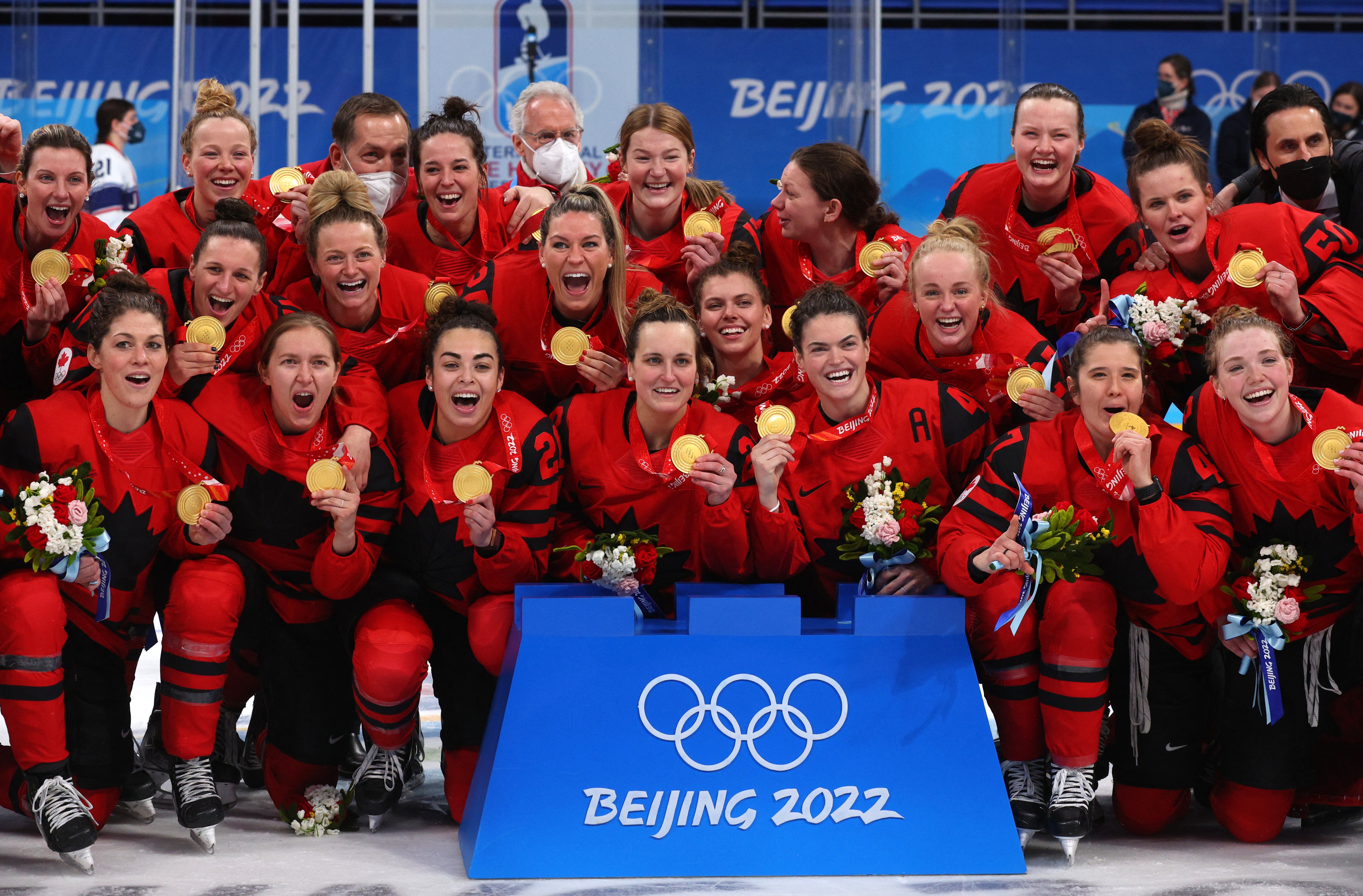 Canada celebrate their gold medal