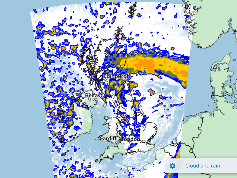 Storm Eunice shown on a chart issued by the Met Office