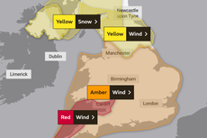 Storm Eunice: Met Office’s yellow, amber and red weather warnings explained