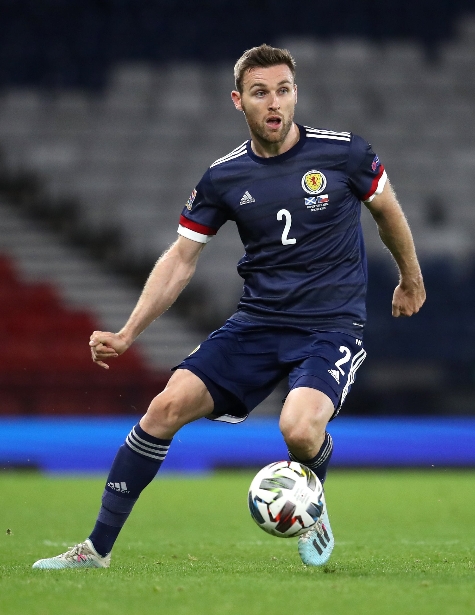 Scotland player Stephen O’Donnell visited a Street League session (Andrew Milligan/PA)