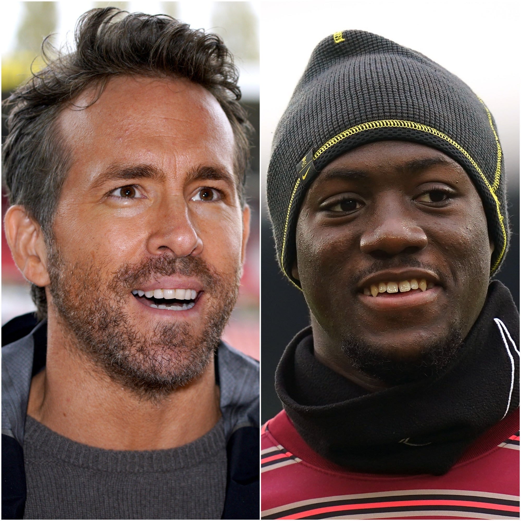 Ryan Reynolds (left) and Ibrahima Konate (Peter Byrne/Adam Davy/PA)