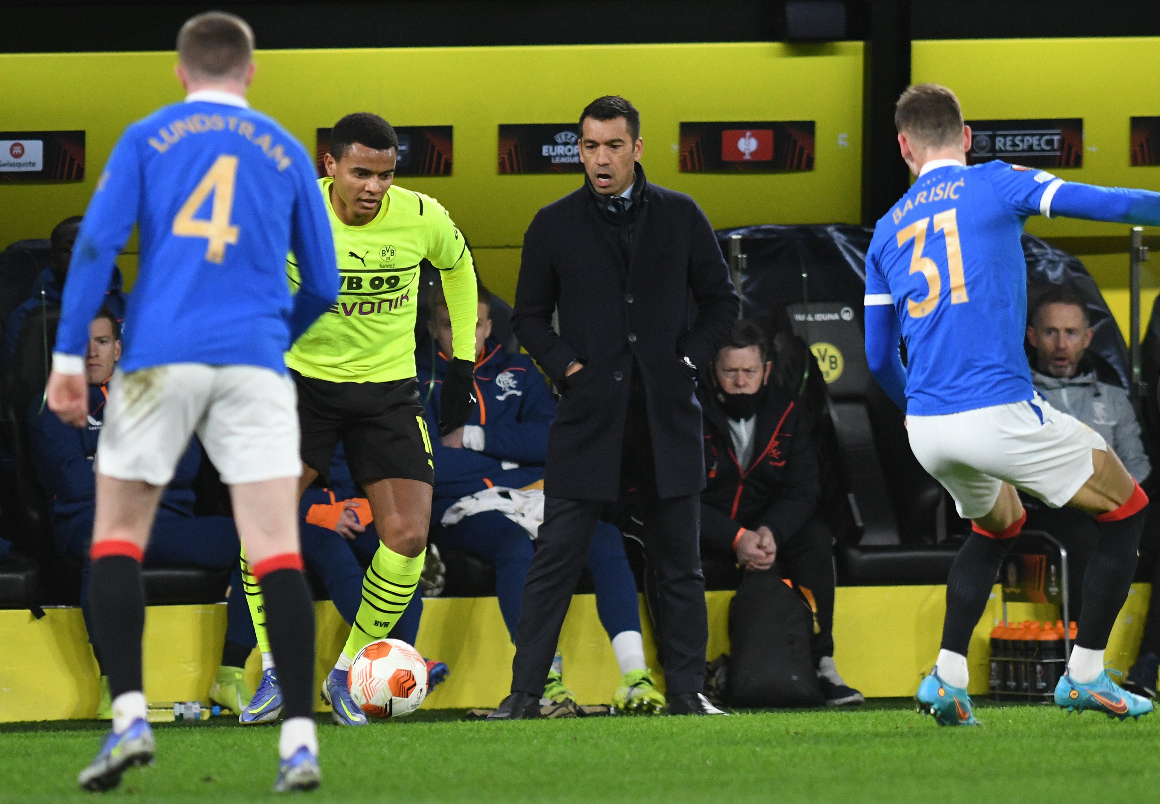 Giovanni Van Bronckhorst’s men triumphed in Dortmund (Bernd Thissen via DPA/PA)