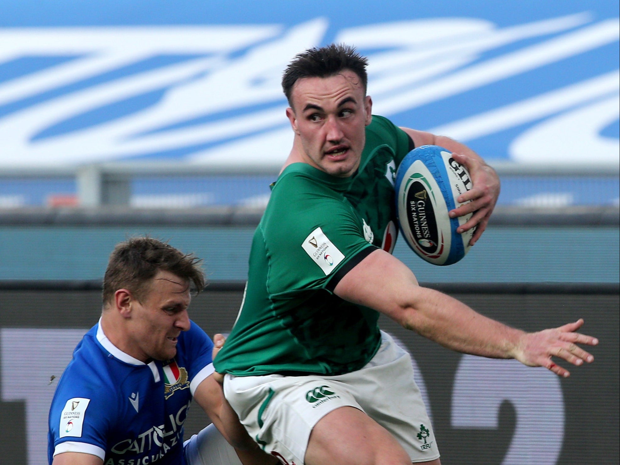 Ronan Kelleher, right, scored six tries for Ireland in 2021