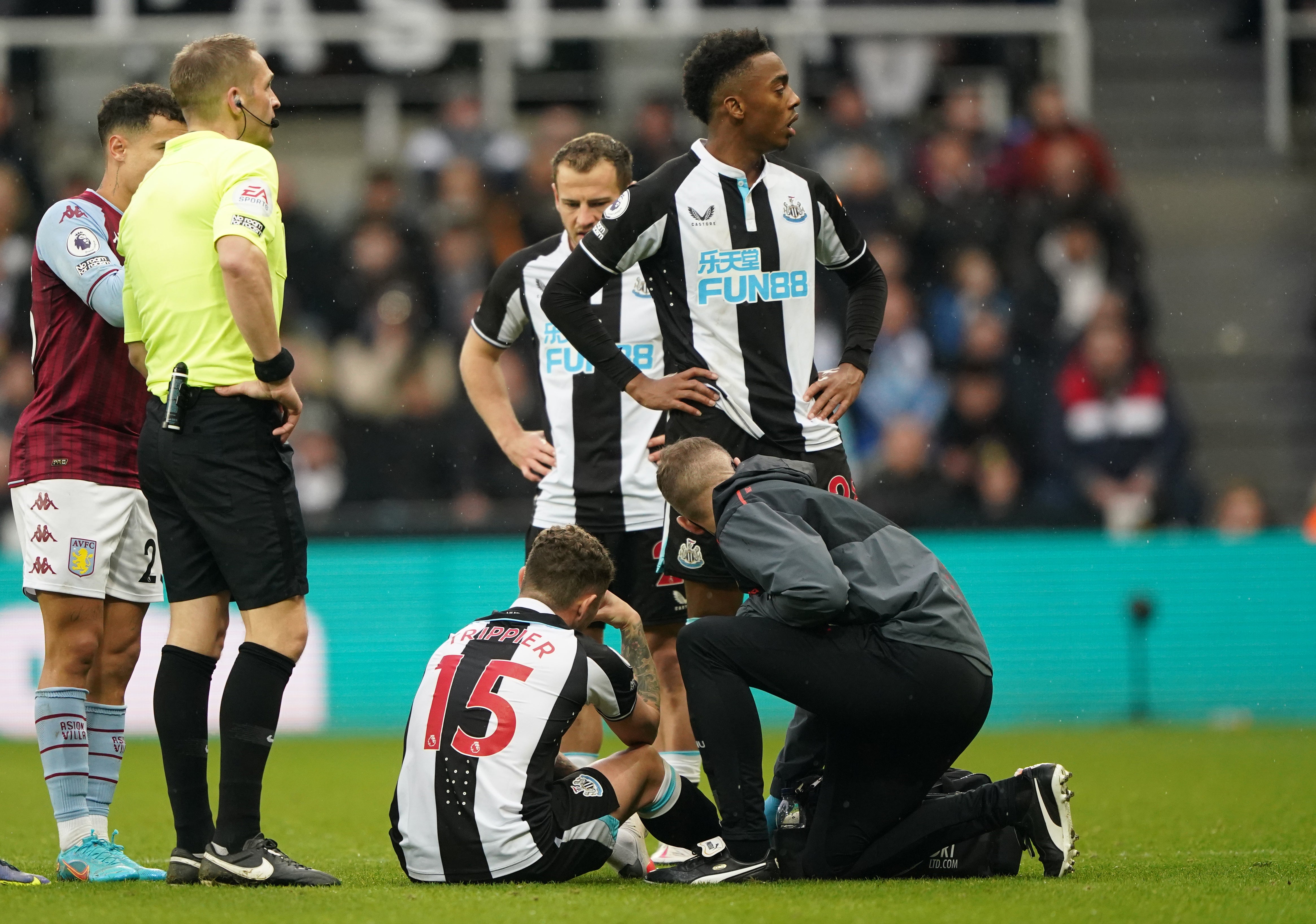 Newcastle full-back Kieran Trippier has undergone surgery on his fractured metatarsal (Owen Humphreys/PA)