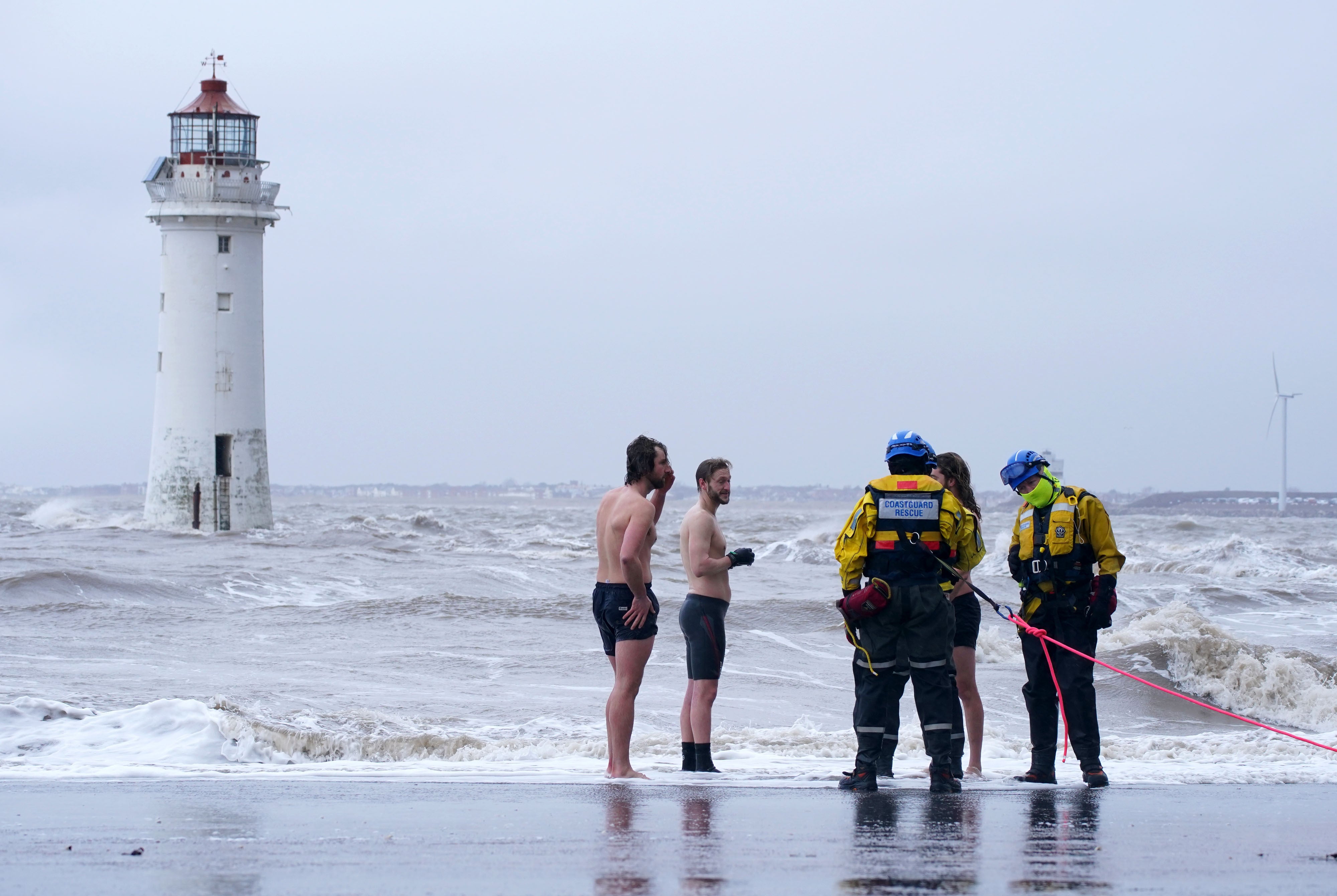 A coastguard search and rescue team asked the swimmers to leave the water