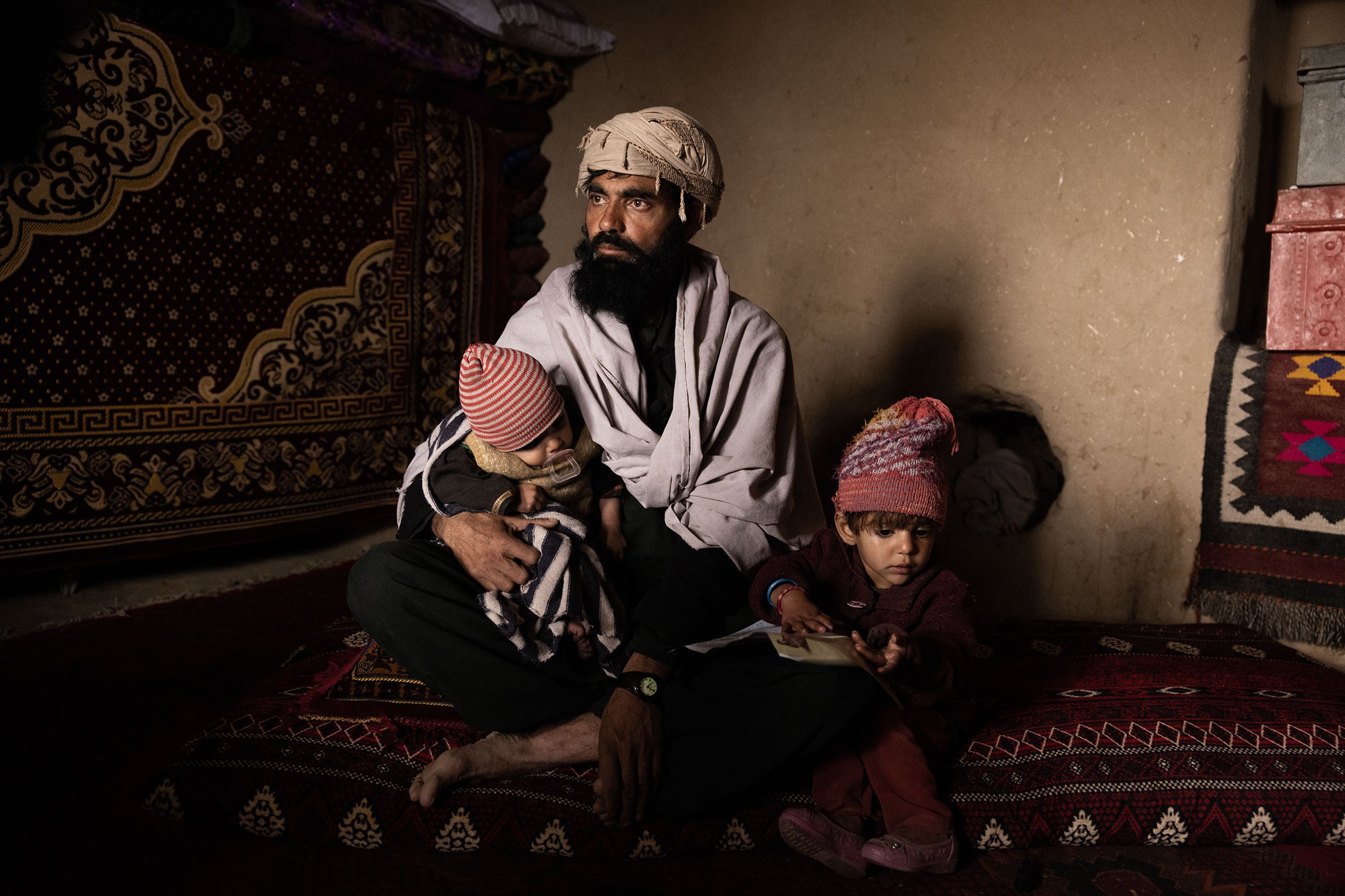 Mohammad* and his wife Gulalai*, 25, (not pictured) have six children aged between 1 day and 6 years old. The family survive on just bread alone most days