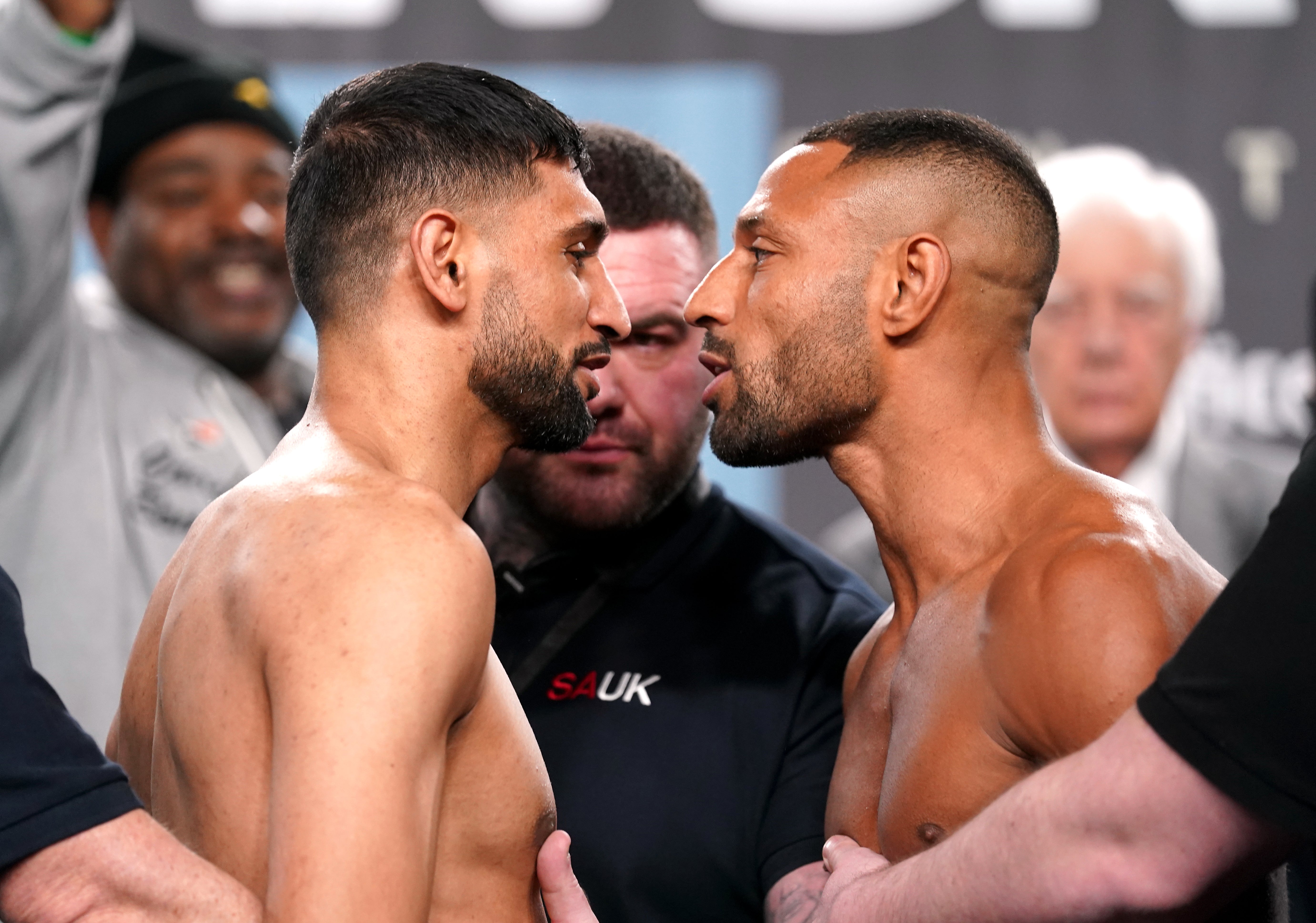 Amir Khan (left) and Kell Brook will settle a long-standing grudge on Saturday (Nick Potts/PA)