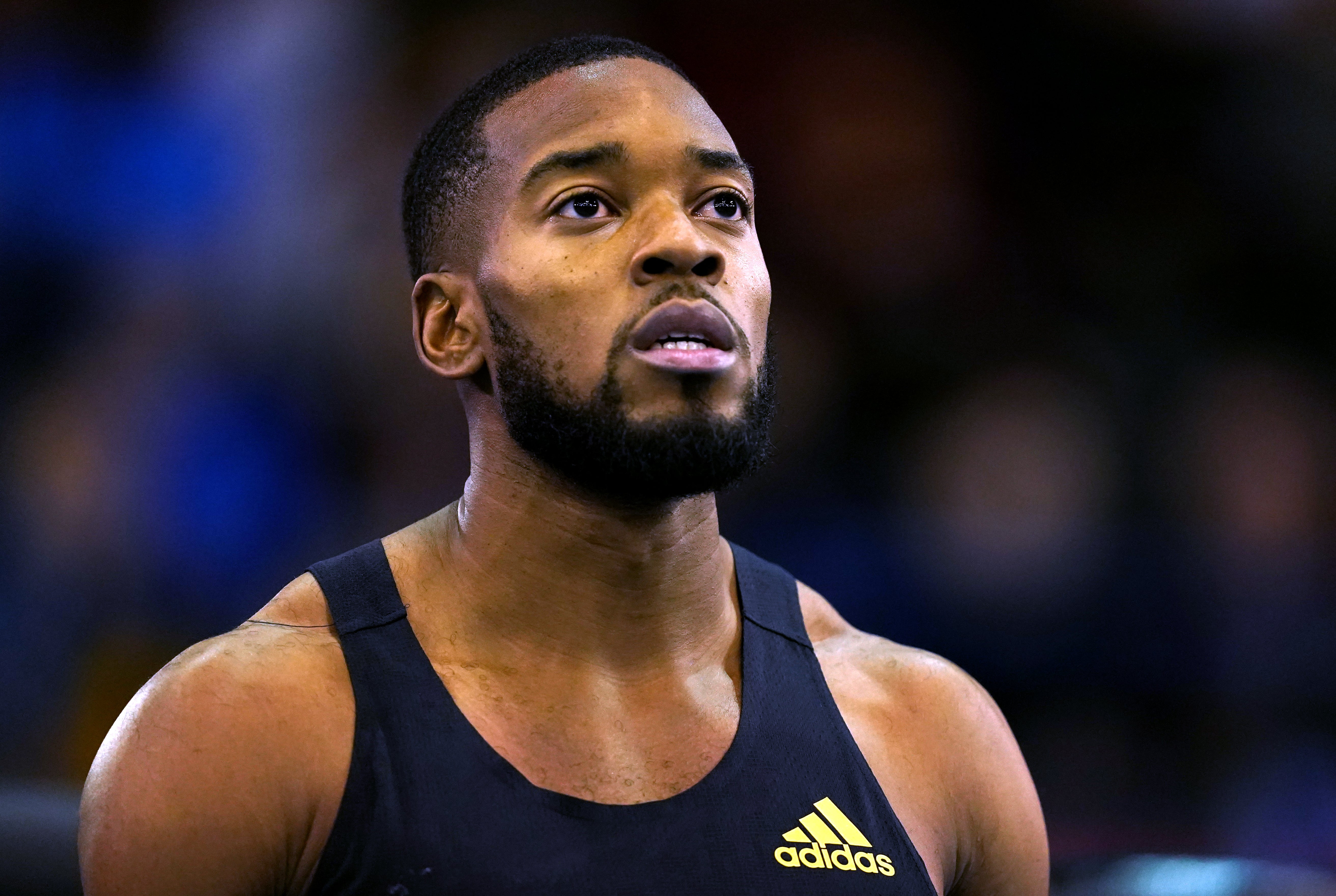 Nethaneel Mitchell-Blake was in action in Birmingham, a day after losing his Olympic silver medal (Martin Rickett/PA)