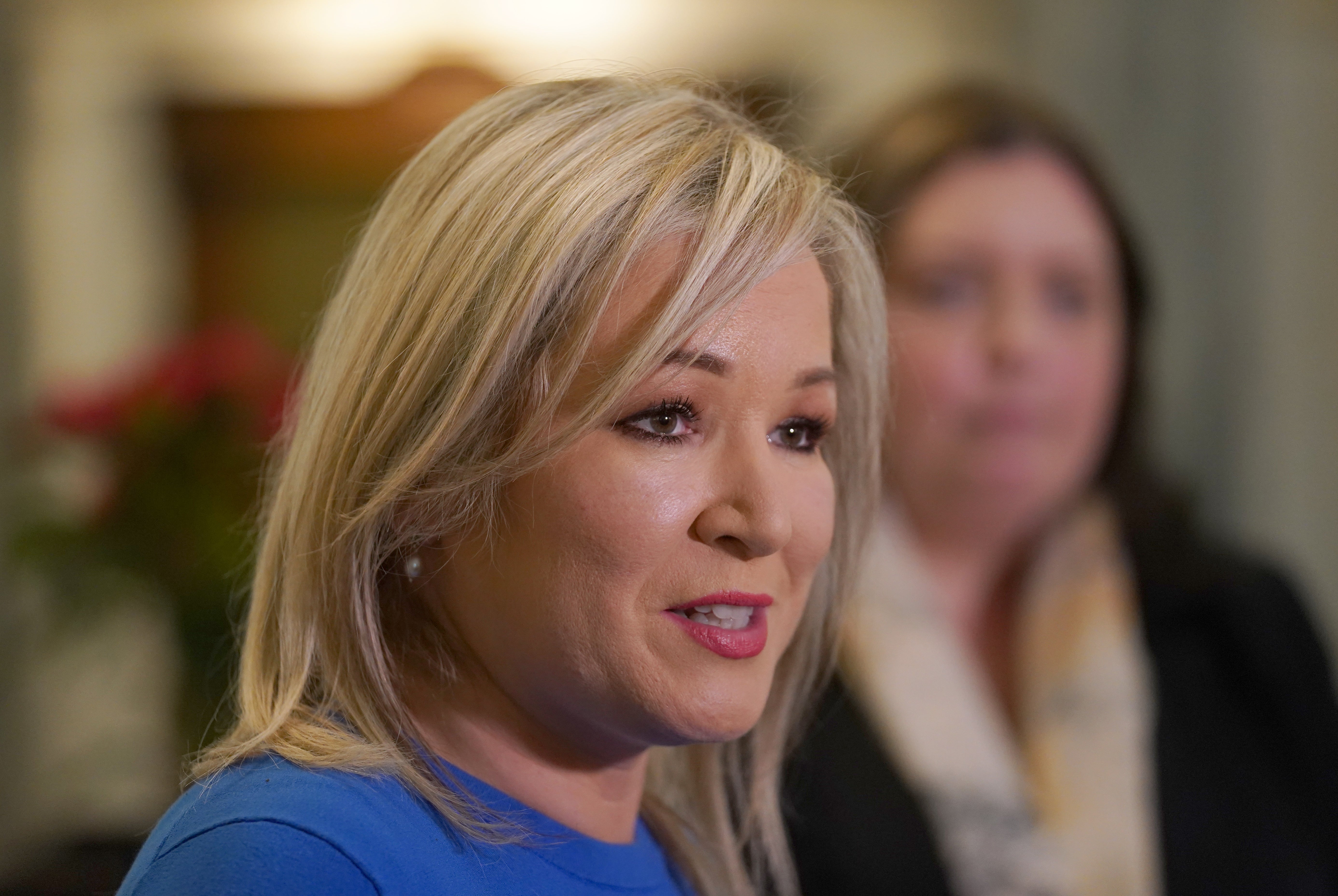 Sinn Fein President Vice President Michelle O’Neill accused unionist leaders of ‘conflating’ issues around identity and the Northern Ireland Protocol (PA)