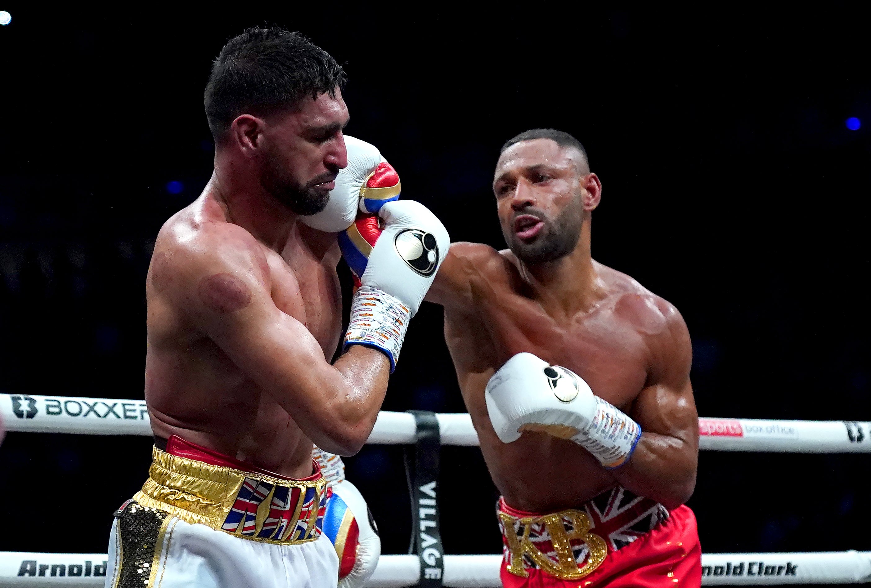 Kell Brook, right, outclassed Amir Khan on Saturday night (Nick Potts/PA)