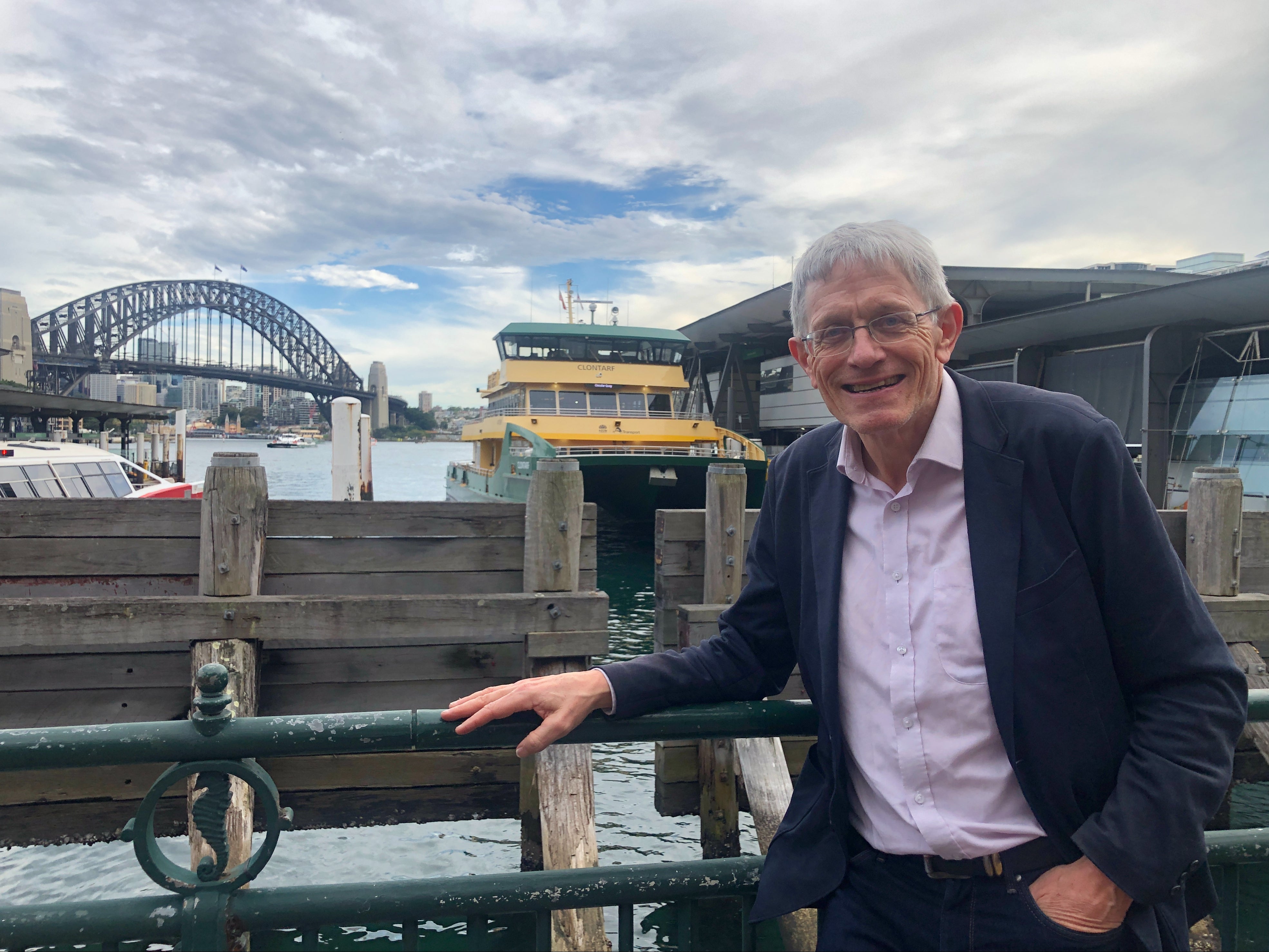 First footer: Simon Calder at Sydney Harbour