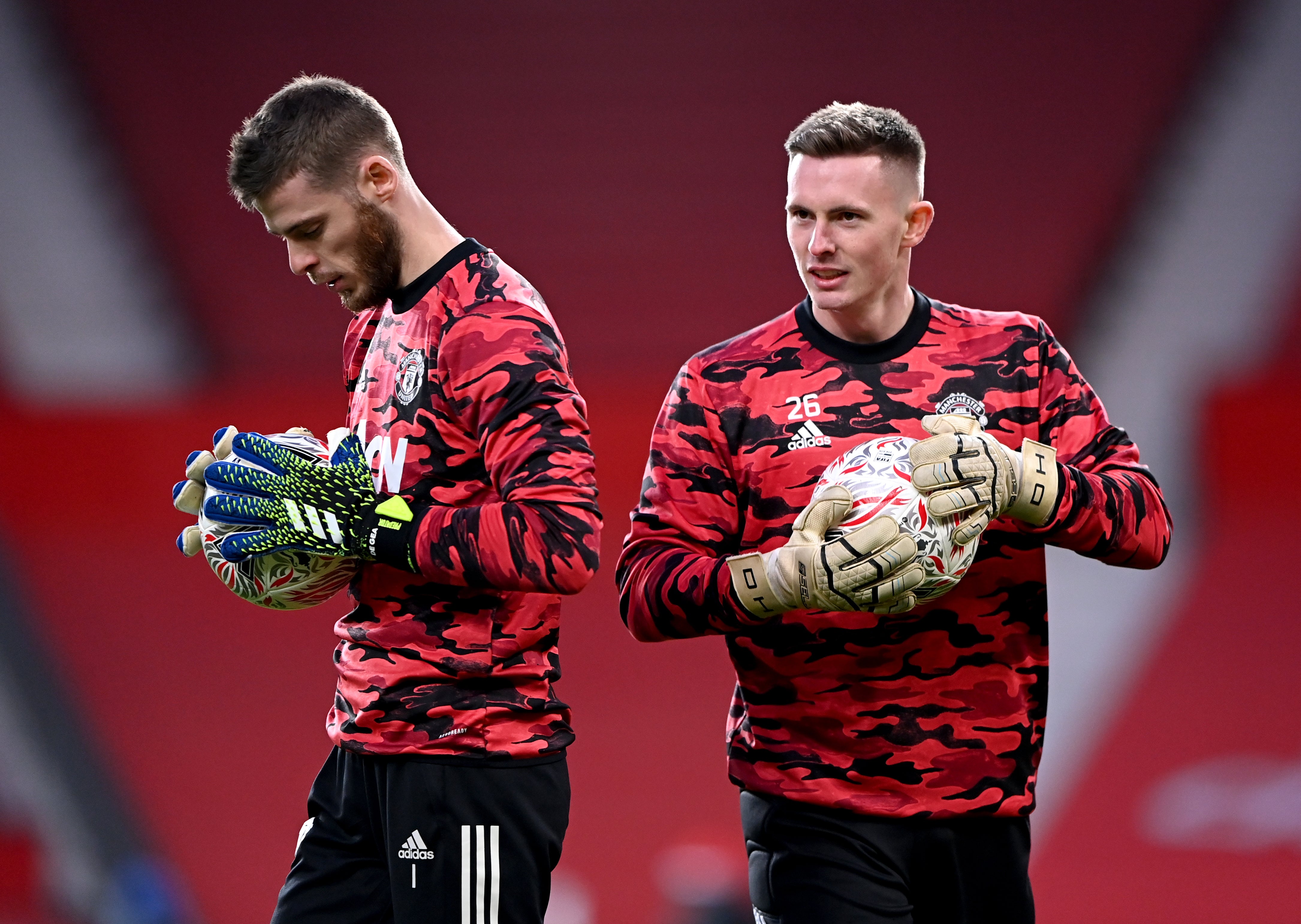 David De Gea, left, has faced strong competition from Dean Henderson but held on to Manchester United’s No.1 jersey